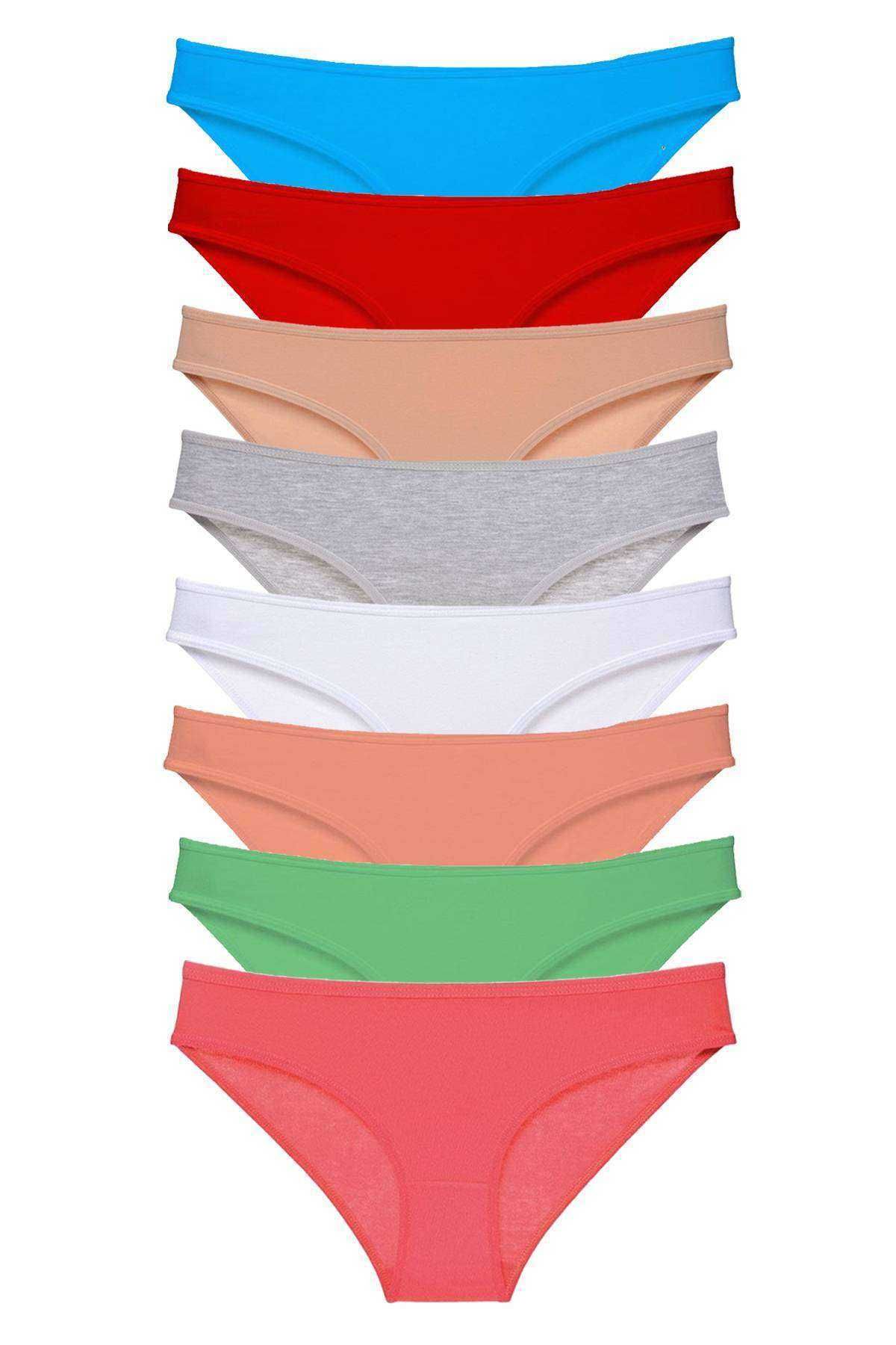 Shop58 8 adet Süper Eko Set Likralı Kadın Slip Külot Set 8