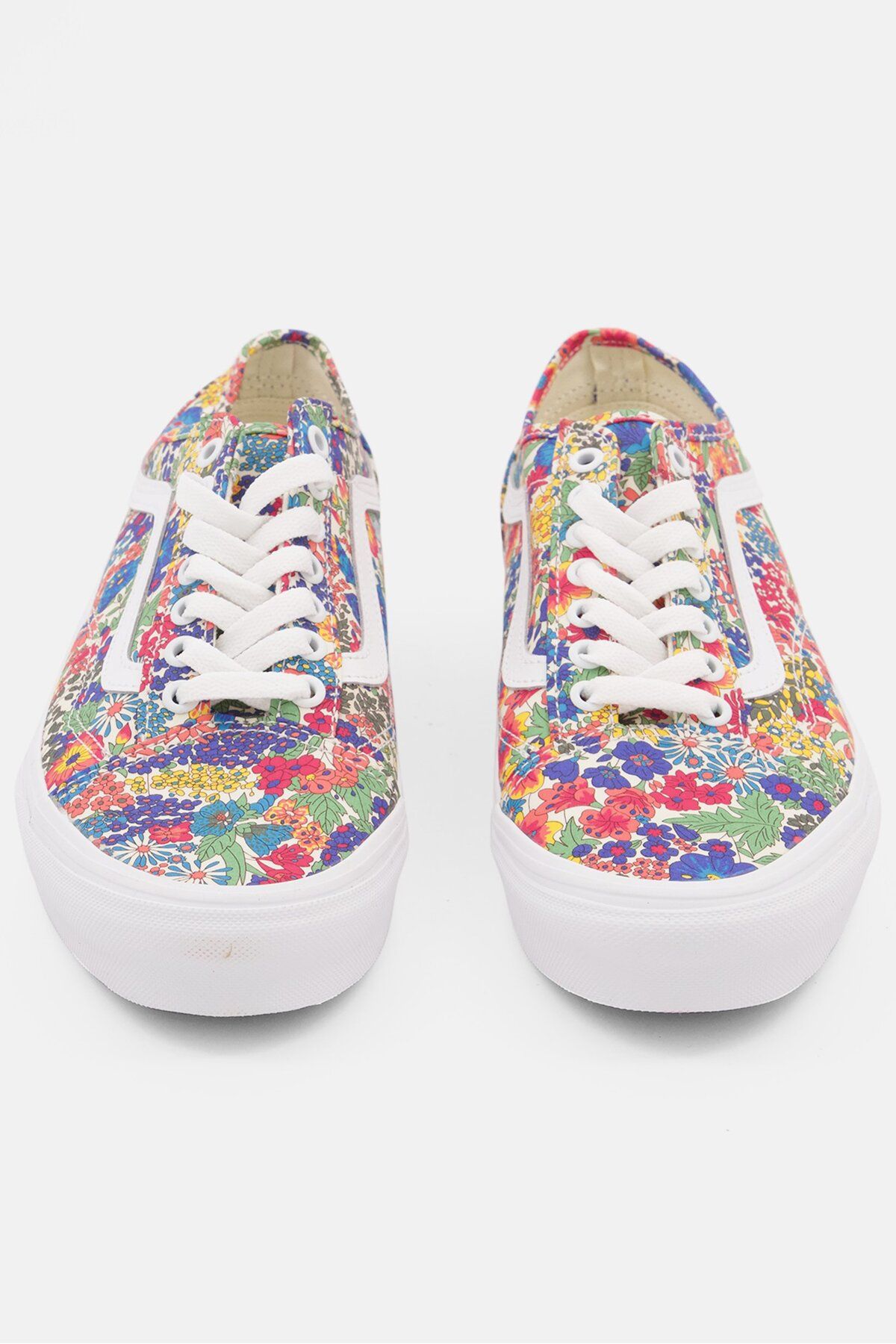 Vans-Women Lace Up Floral Print Casual Shoes, White Combo 2