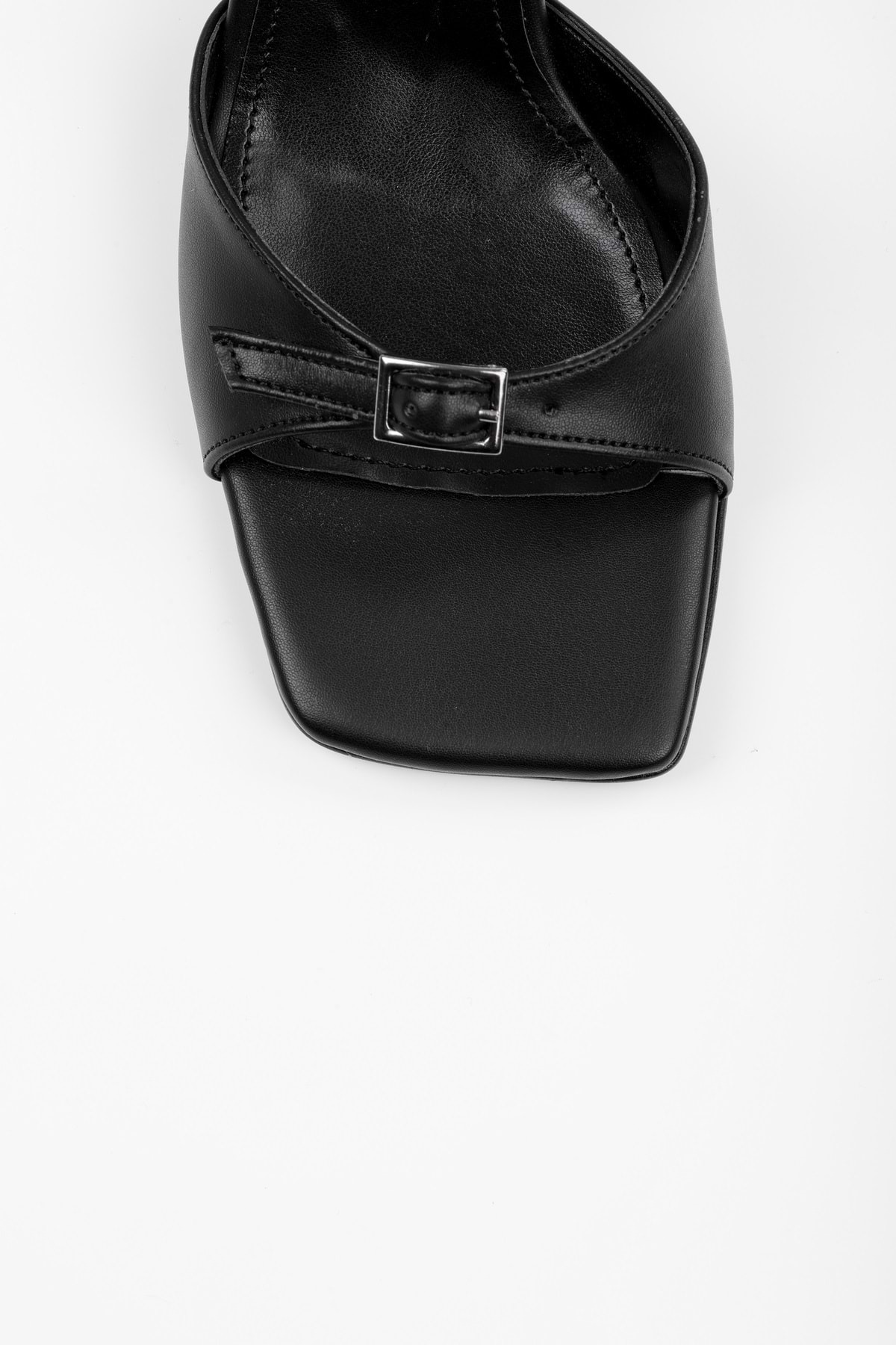 Shoeberry-Women's Lucien Black Skin Belt Buckle Heeled Shoes 3