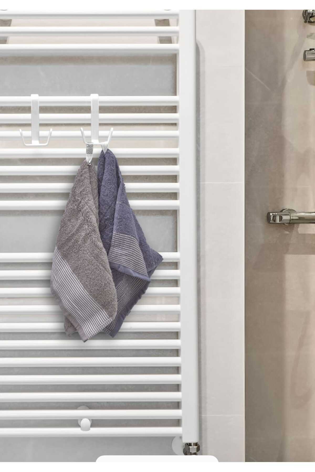 lawrenceshop-Towel Rail Hanger Radiator Hanger Plug-In Removable Double Hook Hanger 1 Piece 2