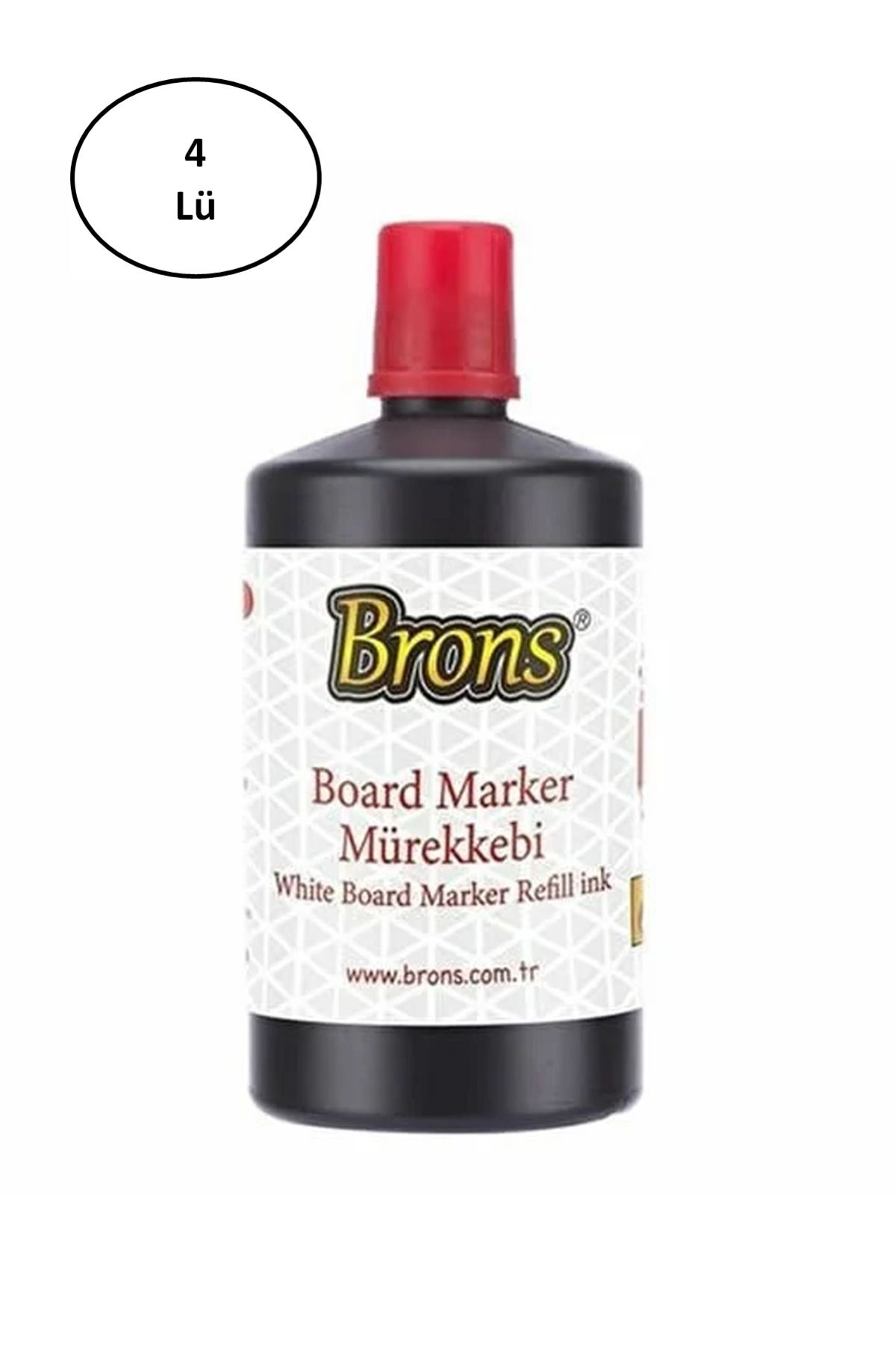 POLEXP Brons BR-9152 250 CC Kırmızı Tahta Kalemi Mürekkebi 4'lü