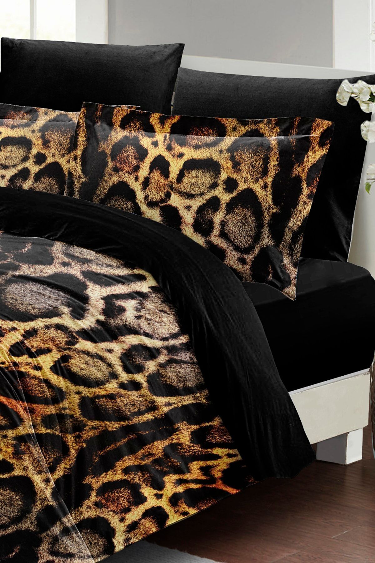 PerlaSera-Lux Leopard Pattern 3D Custom Design - Double Cotton Satin Duvet Cover Set 5
