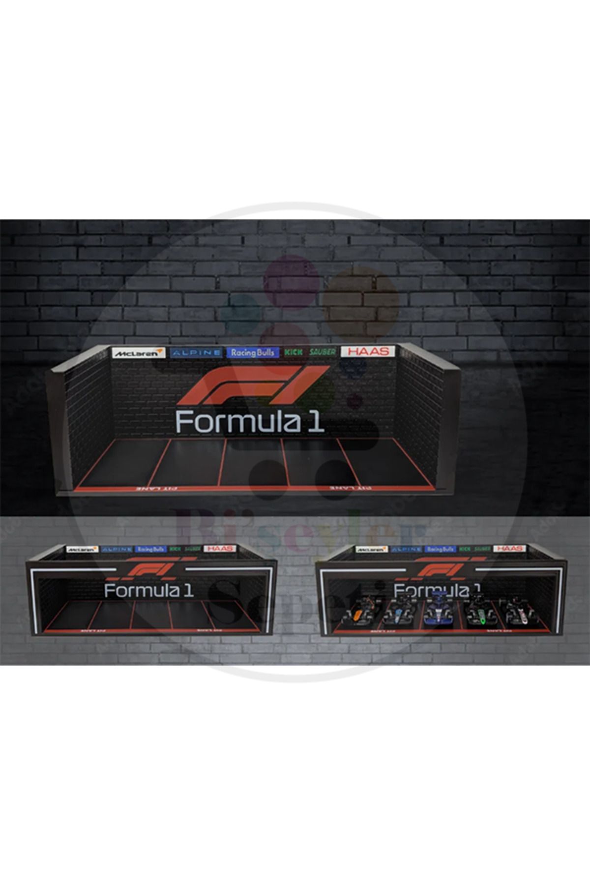 Bi'şeyler Sepeti-Formula 1 1:64 Diorama Garage Parkot Diecast (Not Including the Vehicle) 1