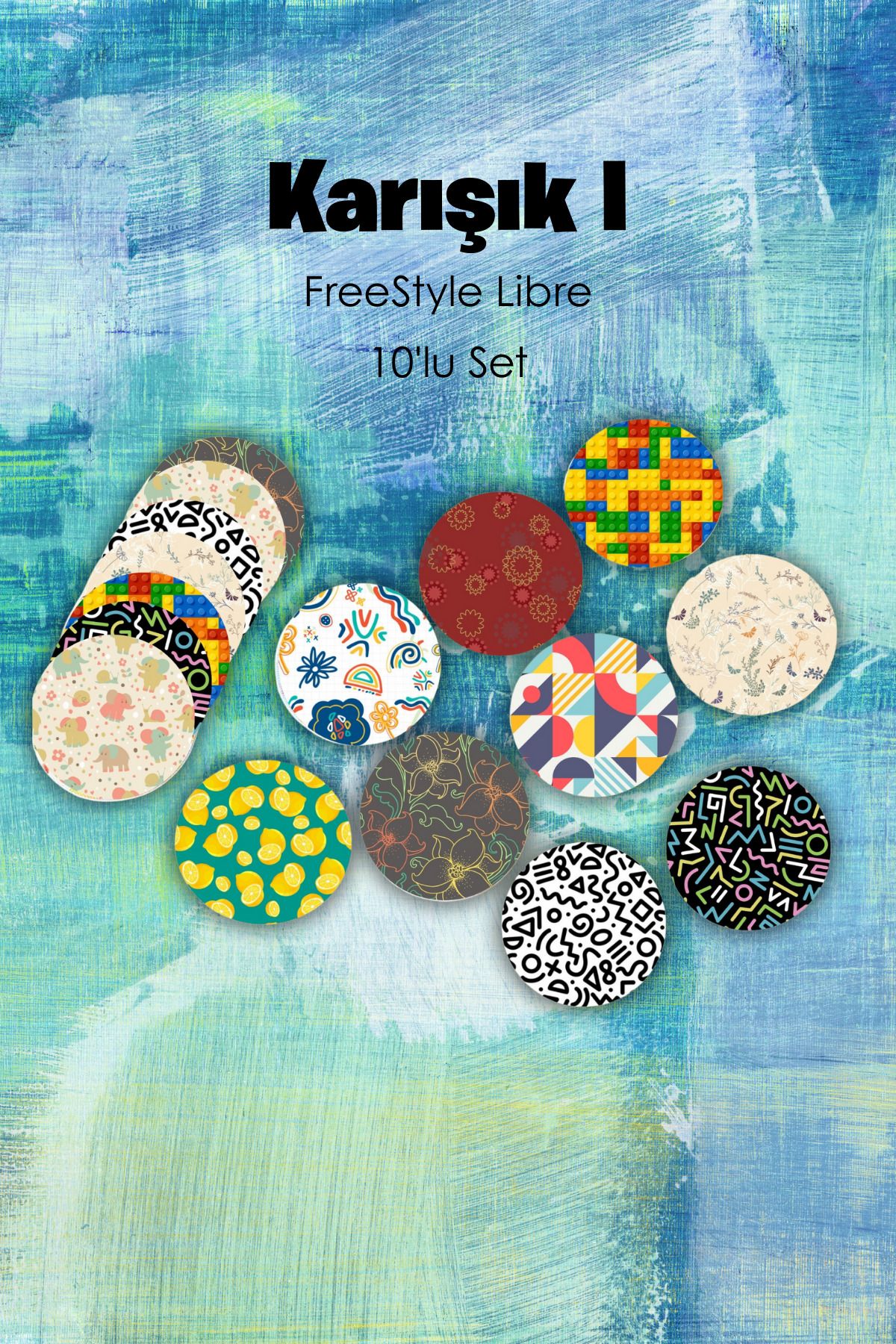 StickIT FreeStyle Libre Sensör Koruyucu Bant Karışık1 Serisi 10'lu Paket