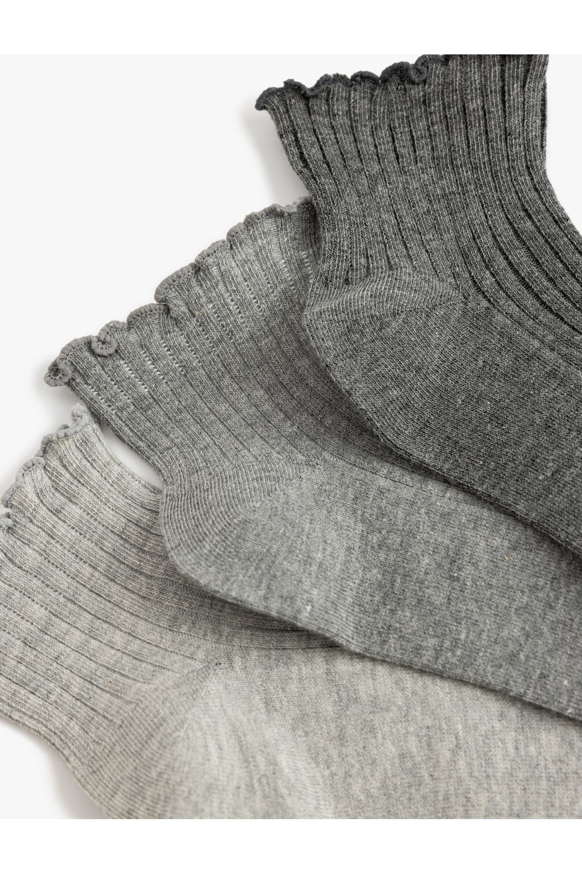 Koton-Set of 3 Booties Socks with Multicolored Ruffle Detail 3