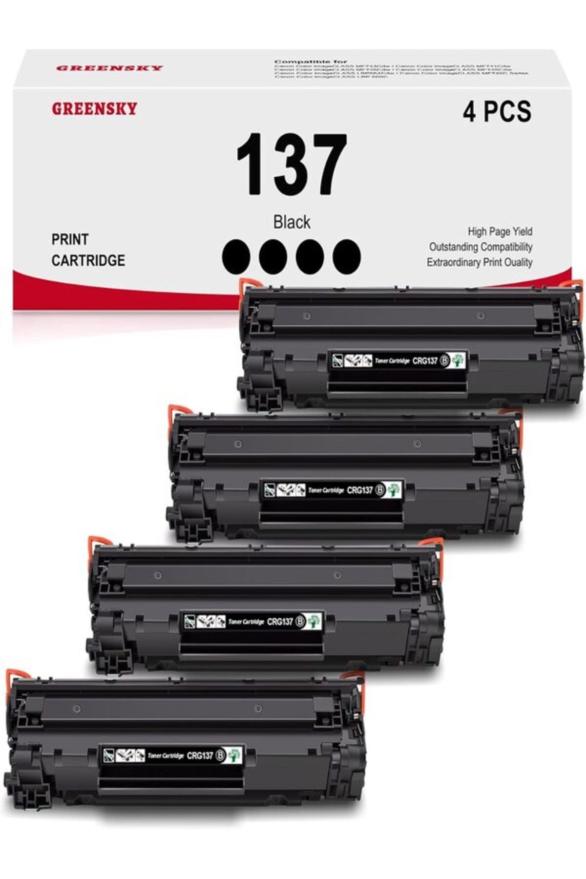 Canon Crg737 4 Adet MF232w MF242dw MF212w MF216n MF217w MF244dw MF247dw MF227dw MF229dw AURA TONER