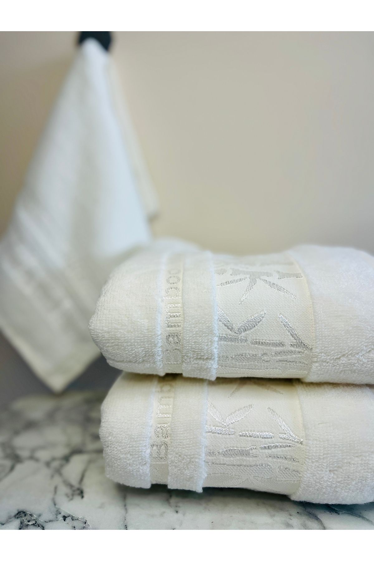Home 3'lü Microcotton bamboo havlu seti 2 adet 50x90 el havlusu 1 adet 30x50 mutfak havlusu