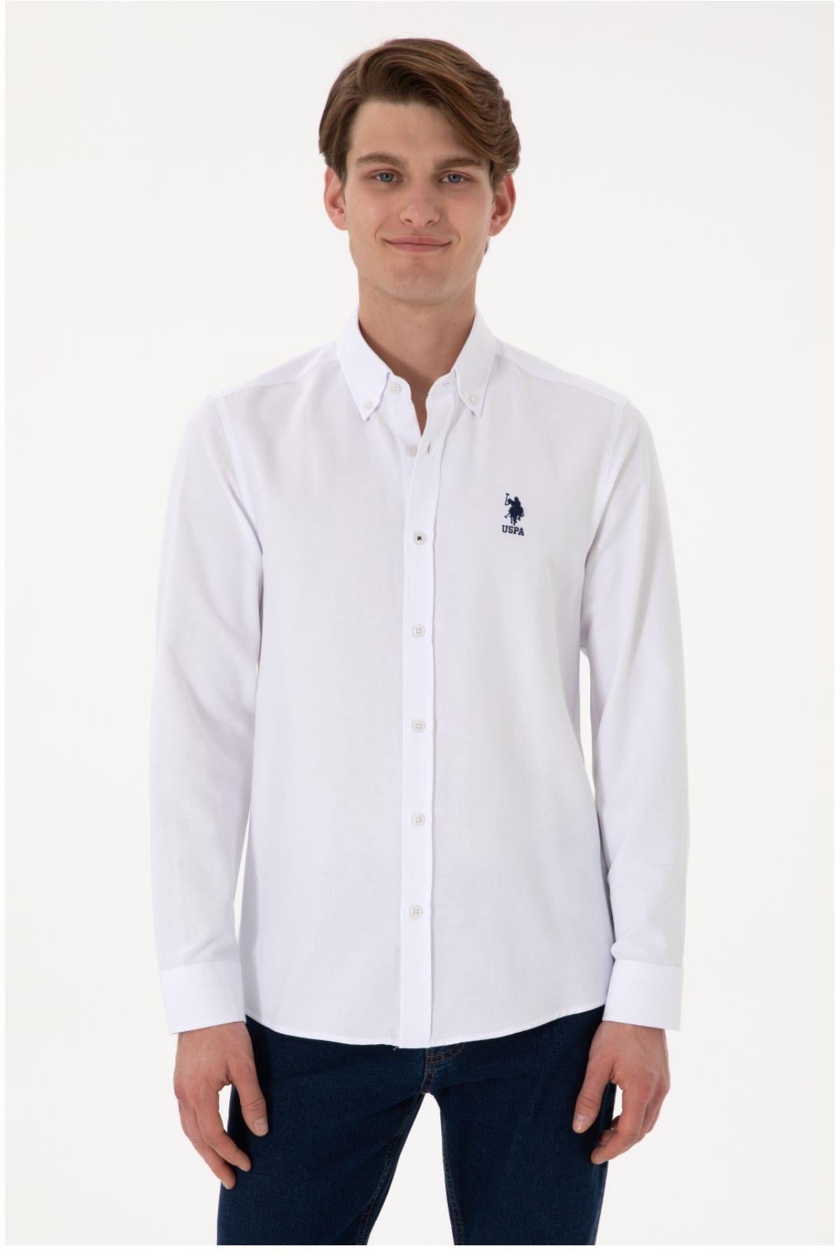 U.S. Polo Assn. U.s polo assn düğmeli yaka slim fit basic gömlek