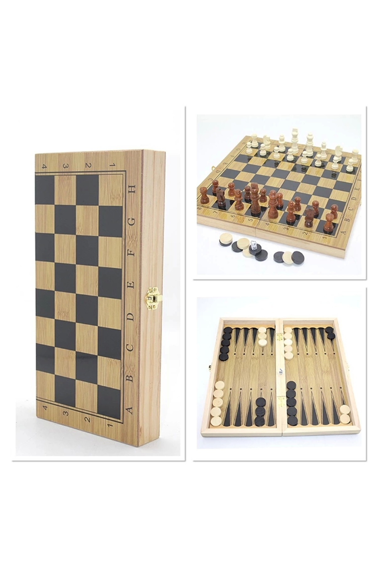 sahinstore Ahşap Satranç Ve Tavla Seti Alk4244