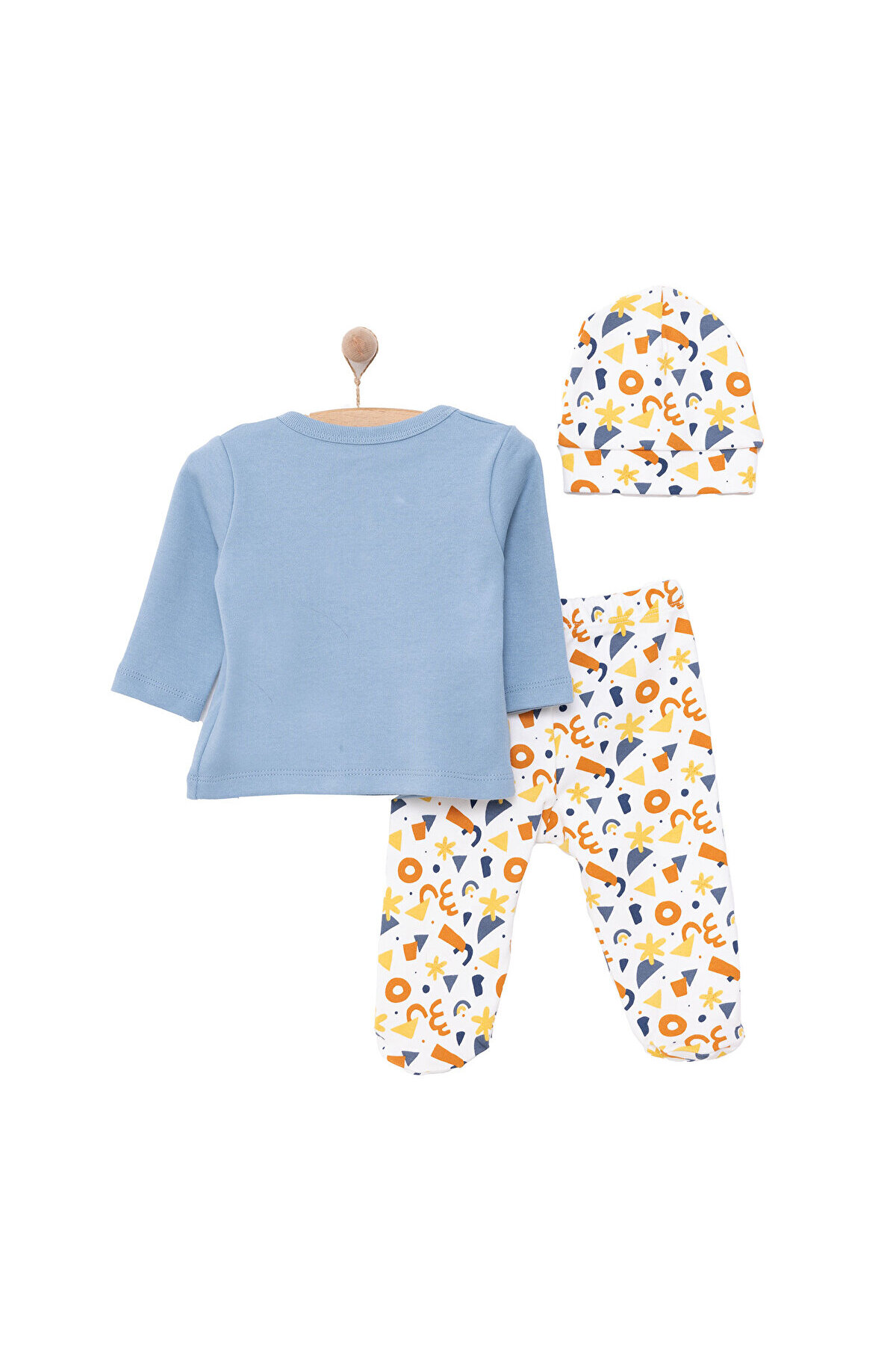 ebebek Hello Baby Yenidoğan Zıbın-Şapka-Patikli Alt 3lü Set Erkek Bebek fotoğrafı 2 (önizleme)