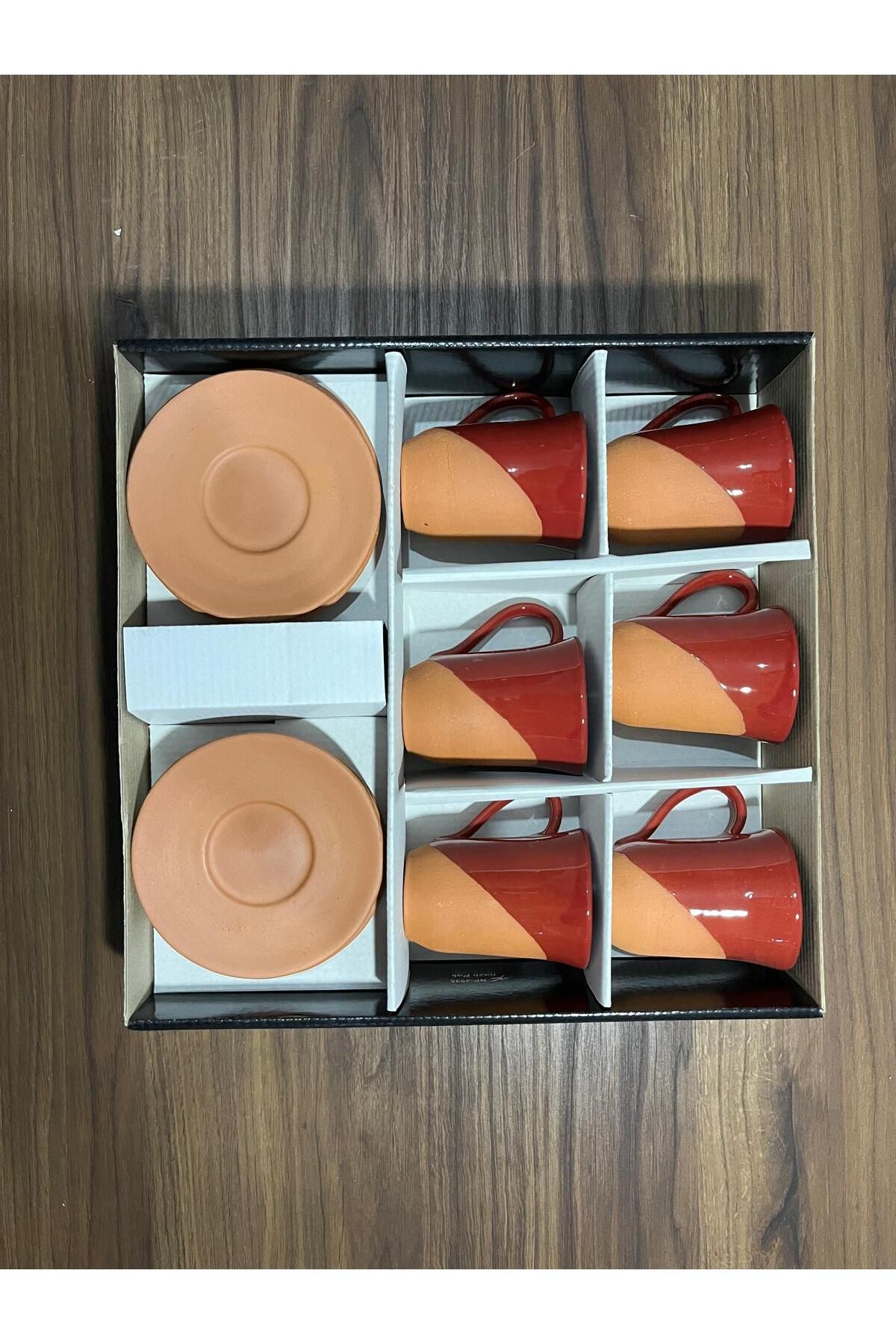 El Yapımı Toprak Kupa Bardak, fincan 6 LI set Çömlek Bardak (200 ml) - 1