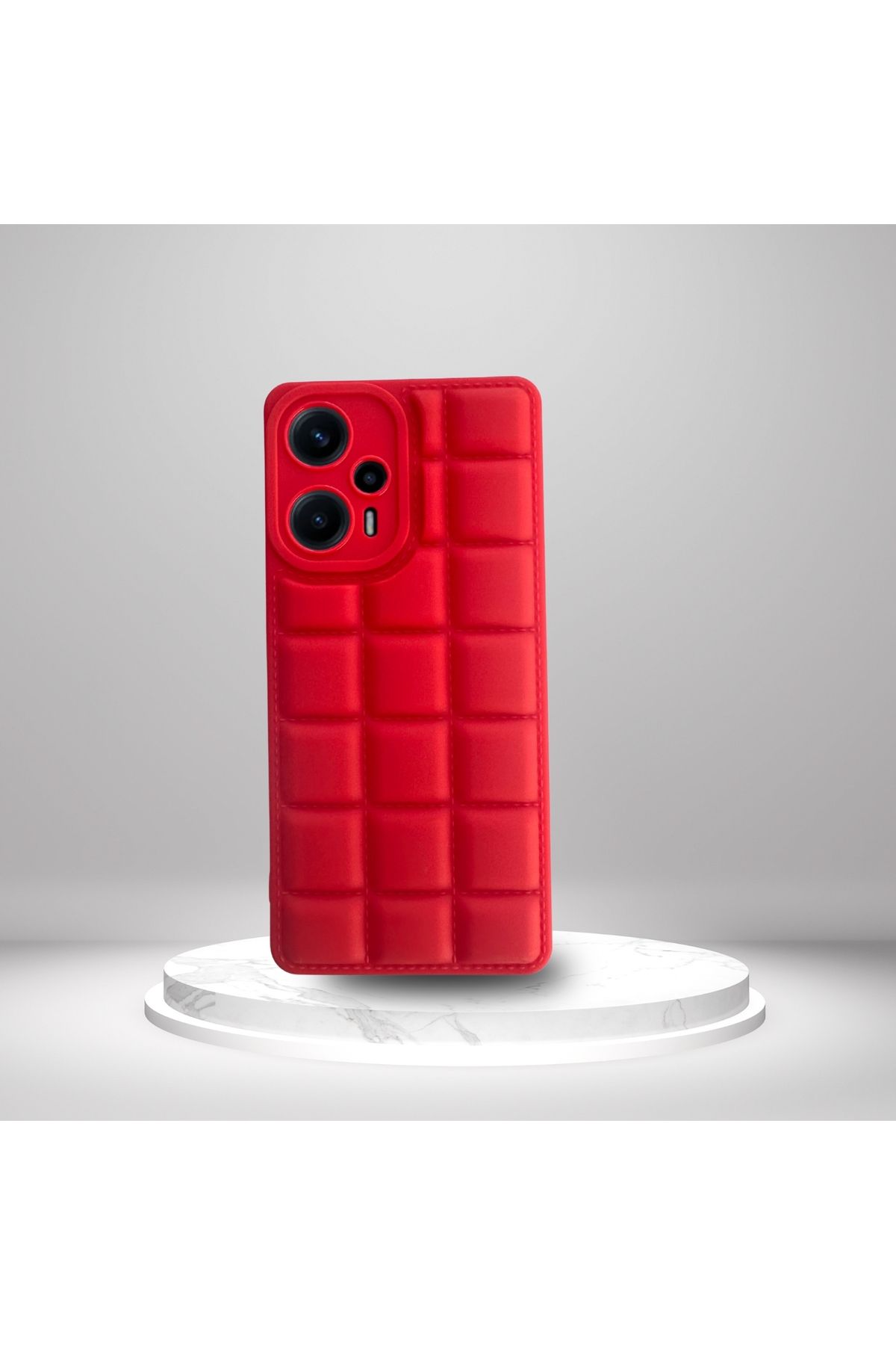 Skygo Xiaomi Poco F5 5G Uyumlu Silikon Madlen Case KIRMIZI