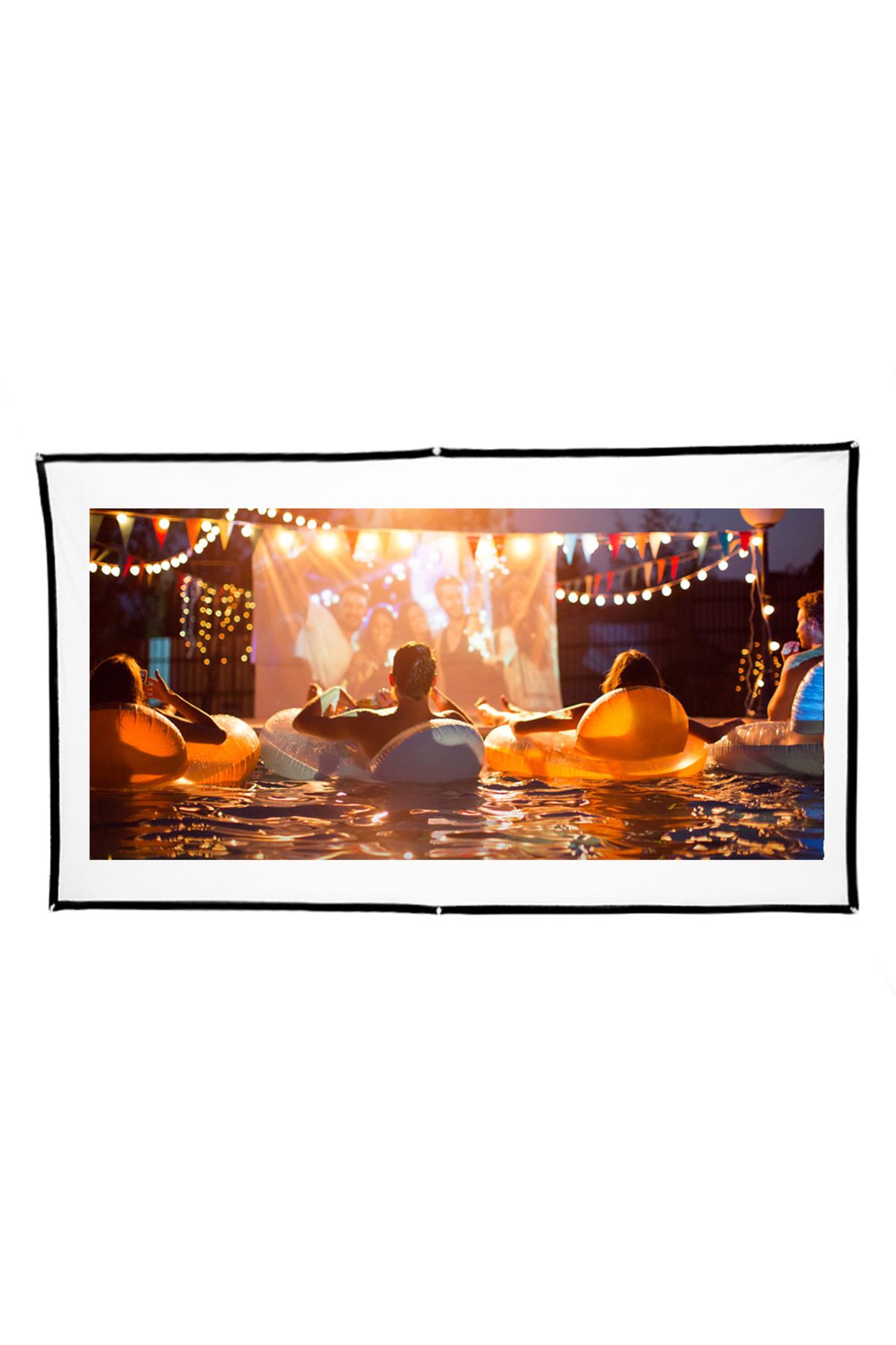 Generic-docooler Portable Foldable 16:9 HD Projector Screen LU-V5-372 White/Black 4