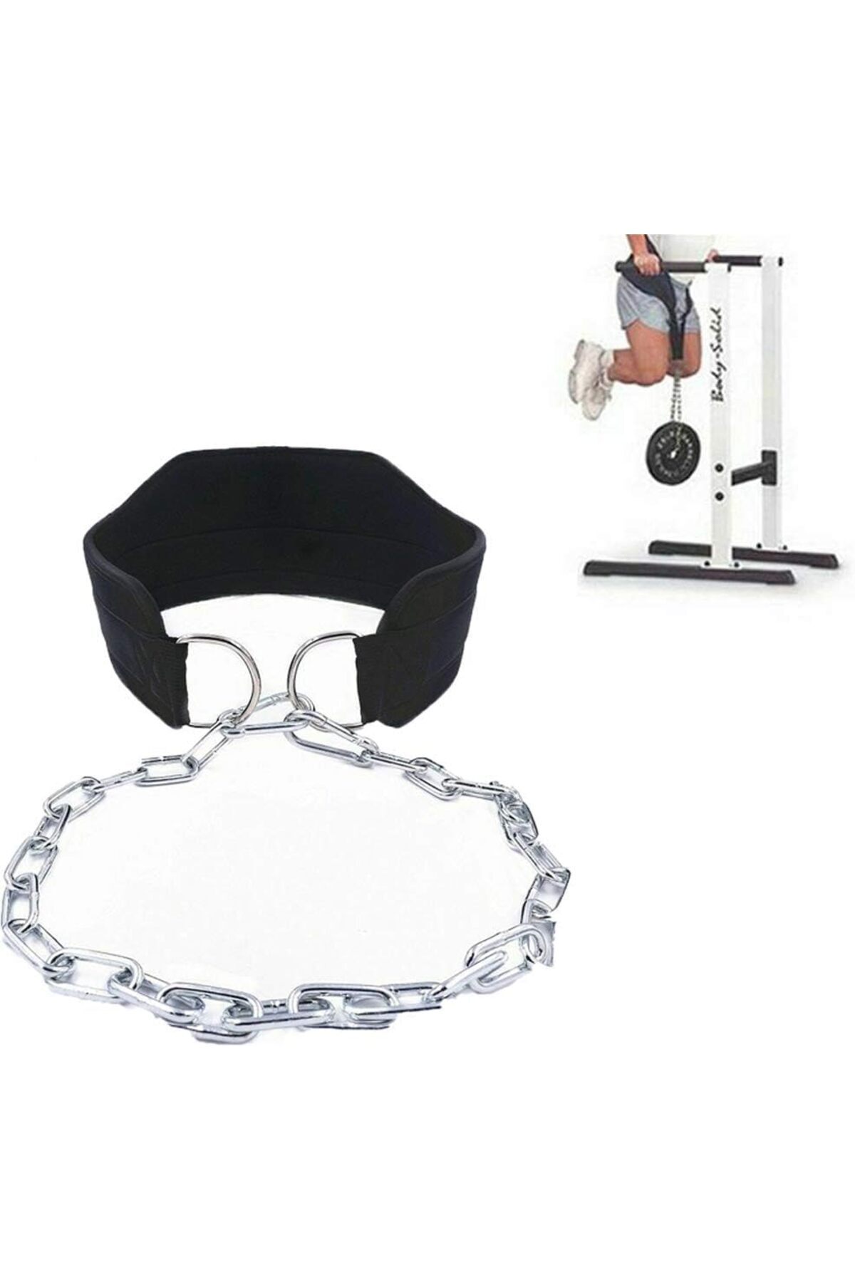 fulina-Pull-up Belt Weighted,with Chain,Double D-ring,Durable Construction,for Pullups,Dips,Training 1