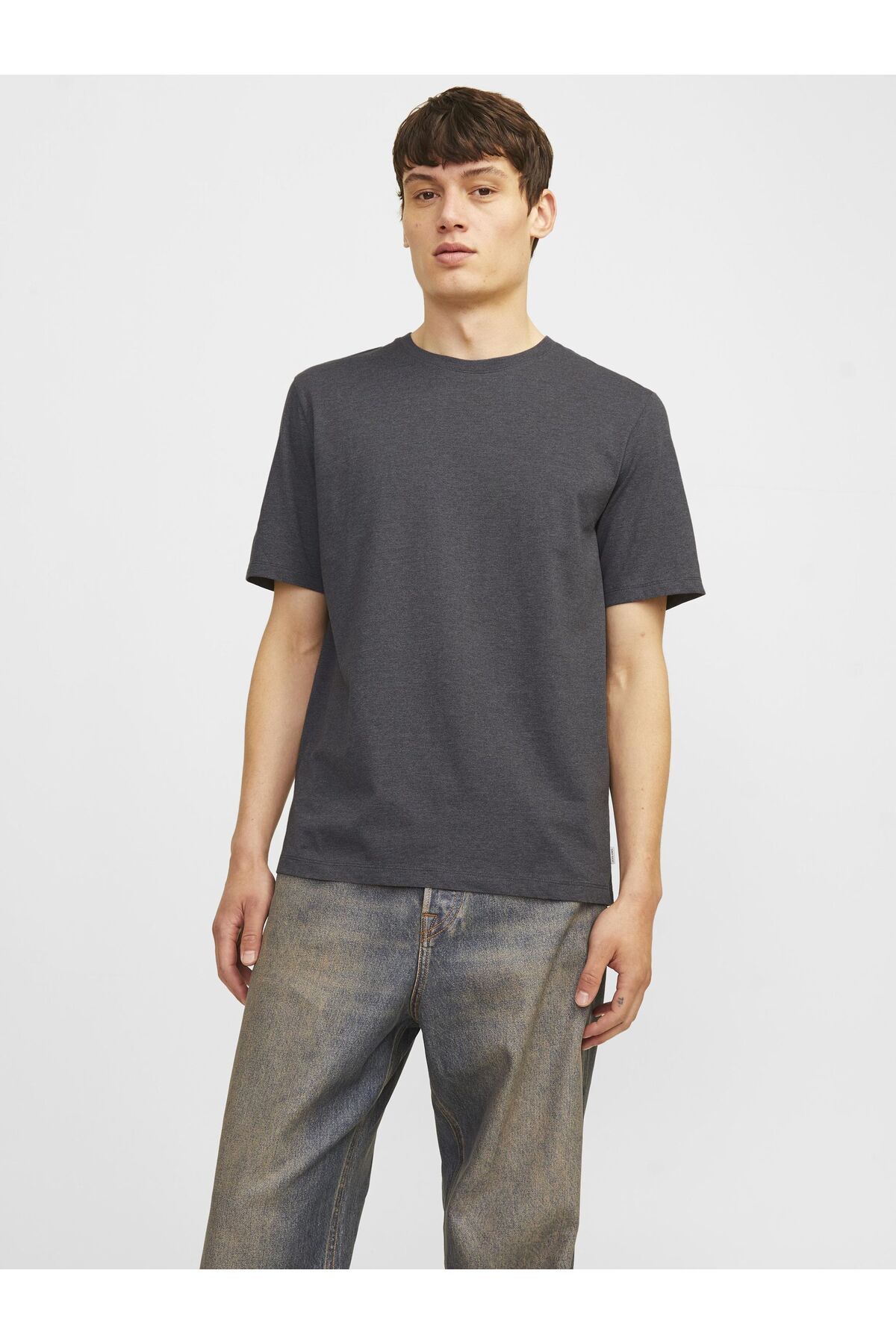 Jack & Jones T-shirt Einfarbig Rundhals T-shirt für Herren - S