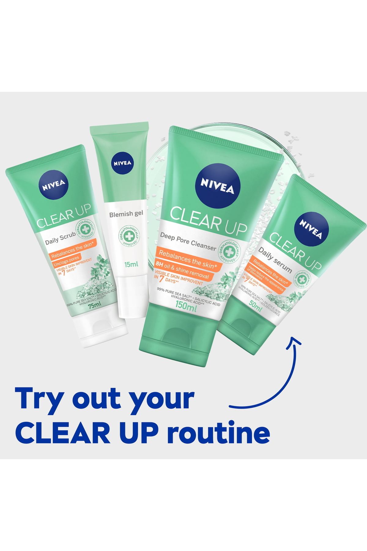 NIVEA-Face Scrub Daily Exfoliating Clear Up 75ml Smooth Skin & Clear Pores 8