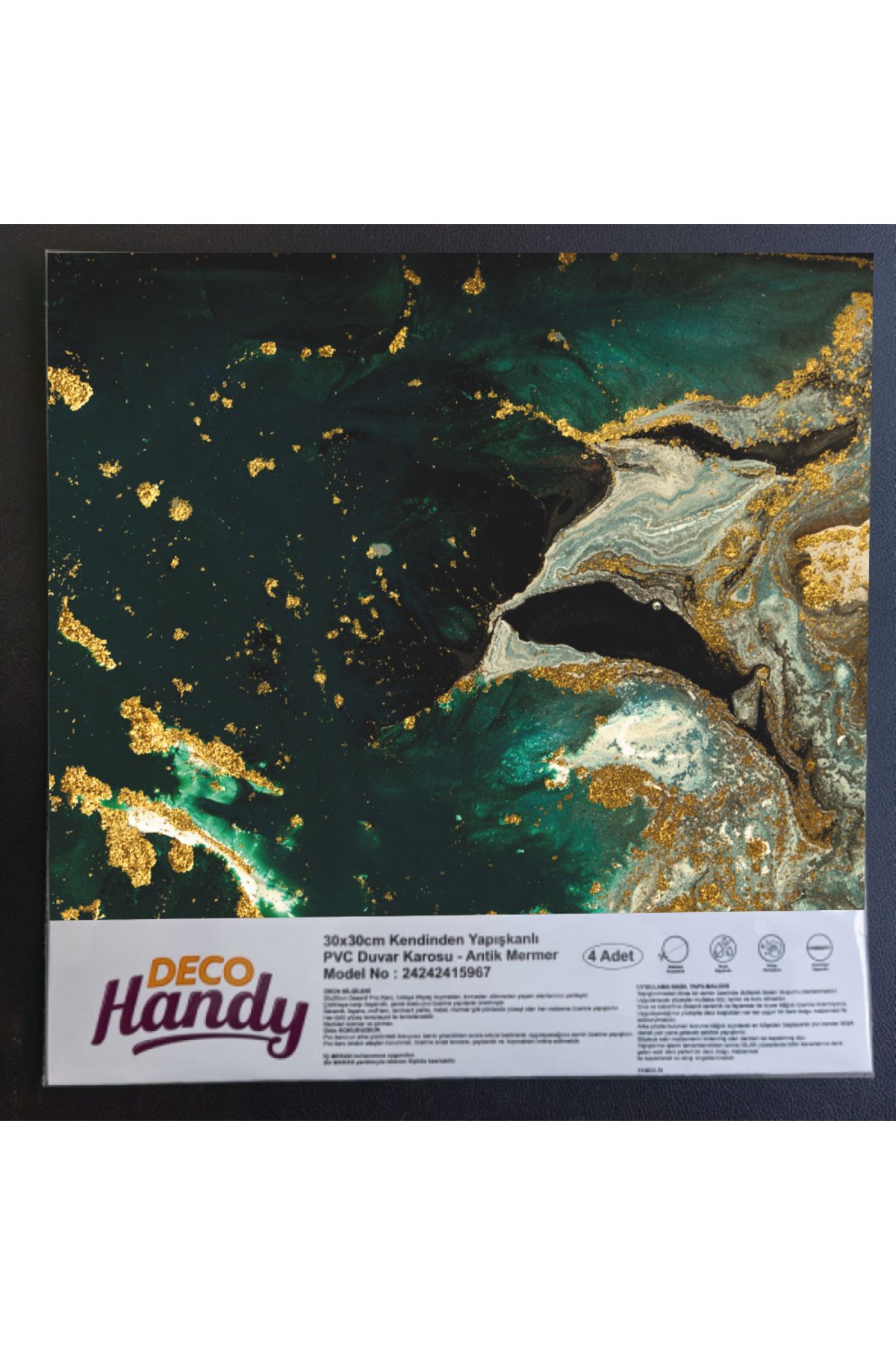 STOREMAX DecoHandy Pvc Yapışkanlı Yer Karosu 30x30cm 4'Lü Paket - Green Edition 0,36m2