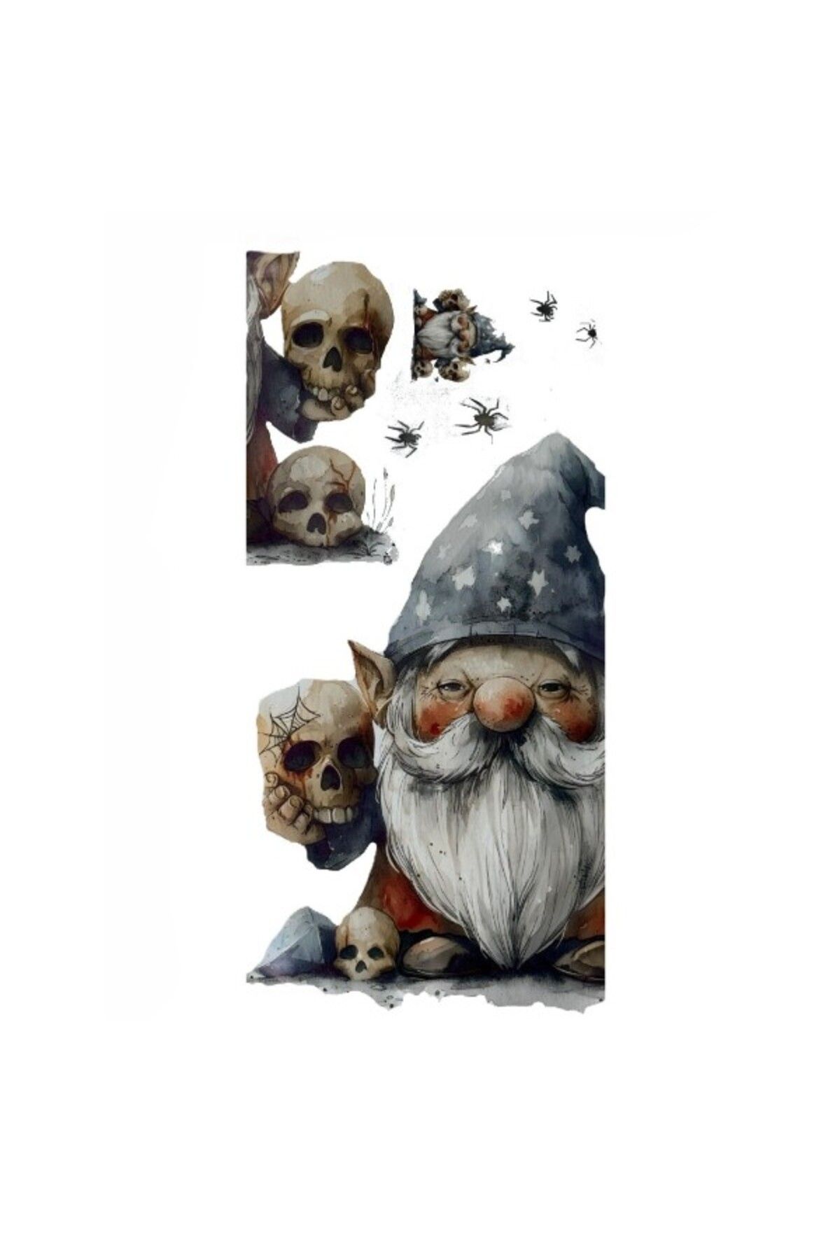 CHKK Gotik Cüce ve Kafatası Duvar Sticker Seti