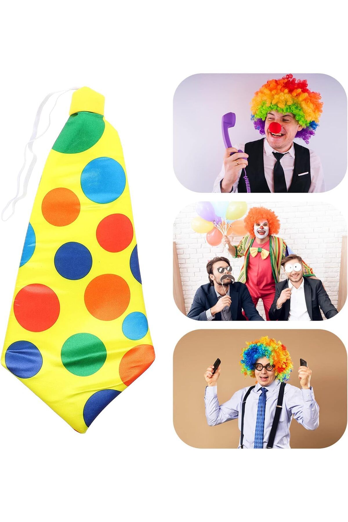 Mu Art Palyaço Kravatı Lastikli Geniş Kesim