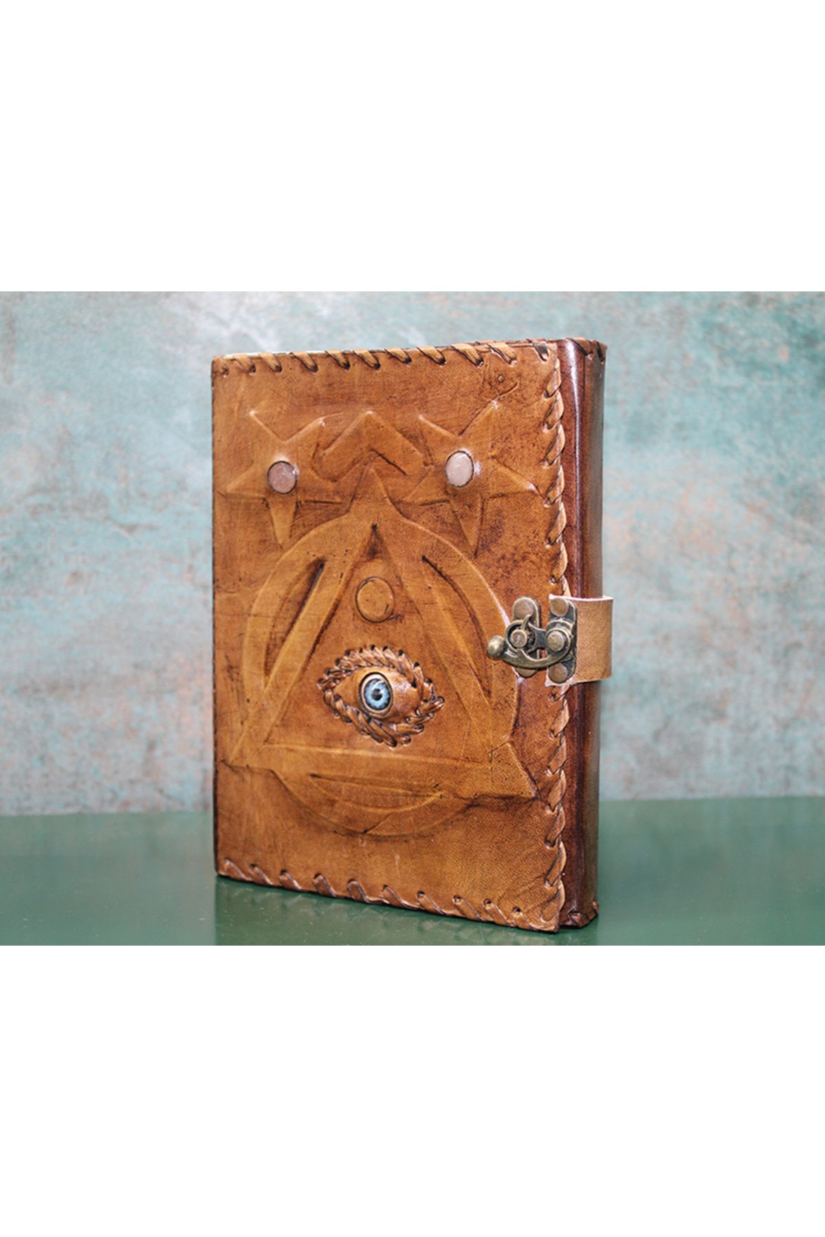 musellife Taşlı Deri Defter Model 1