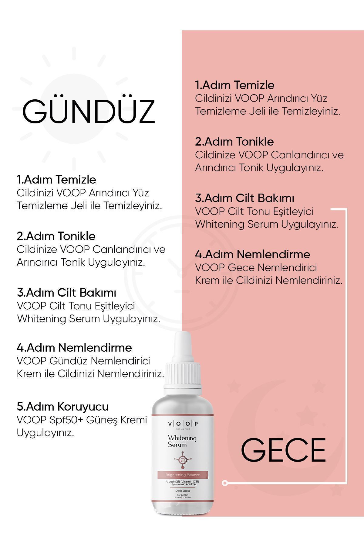 VOOP-Skin Whitening Brightening Anti-Blemish Care Serum 2% Arbutin 3% Vitamin C 1% Hyaluronic 4