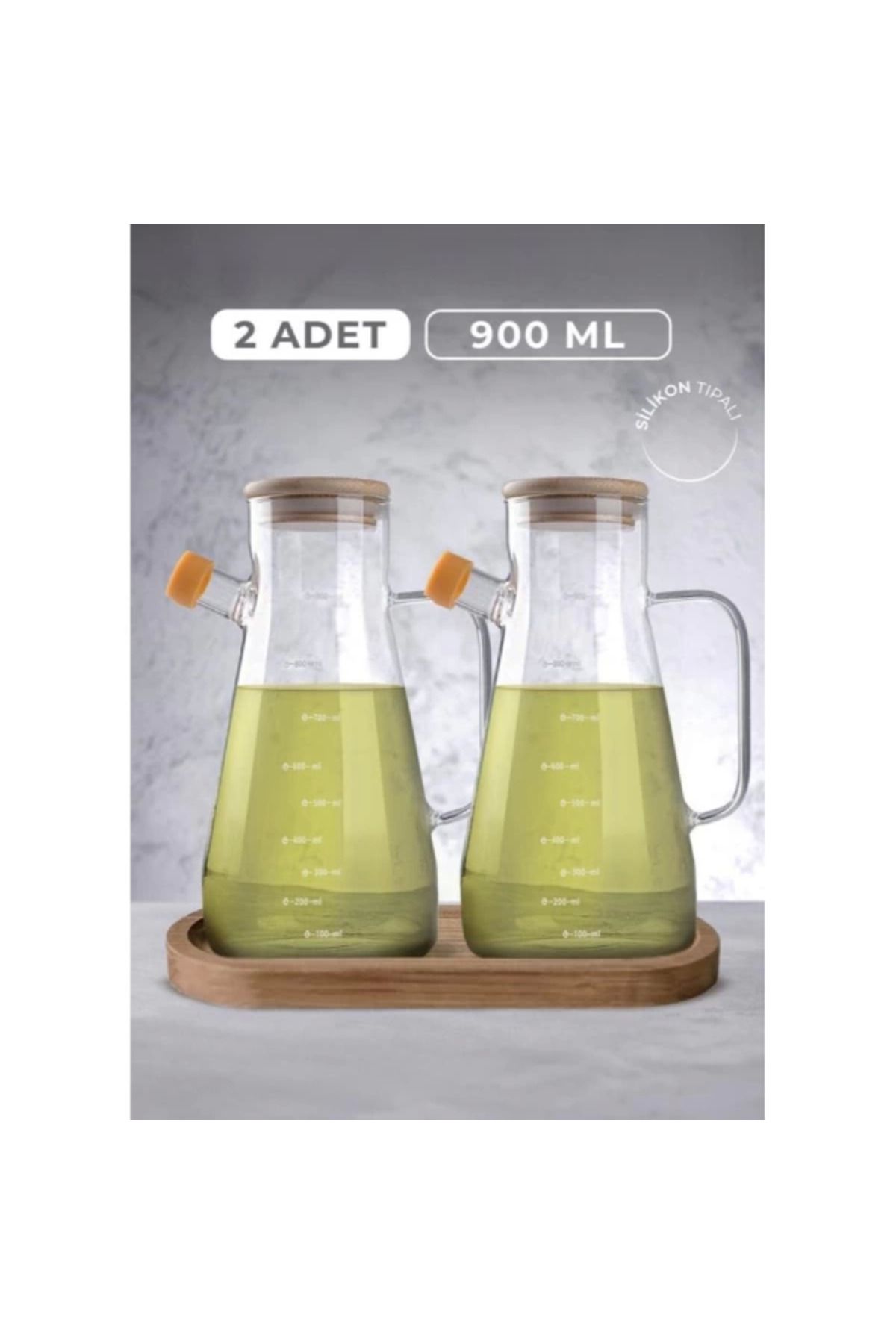 adden Standlı 2'li Cam Yağdanlık