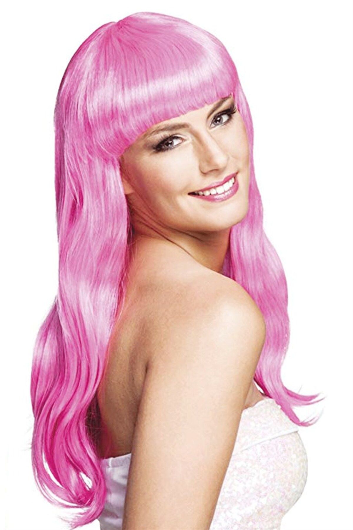 blueb Soft Pembe Uzun Parti Peruğu