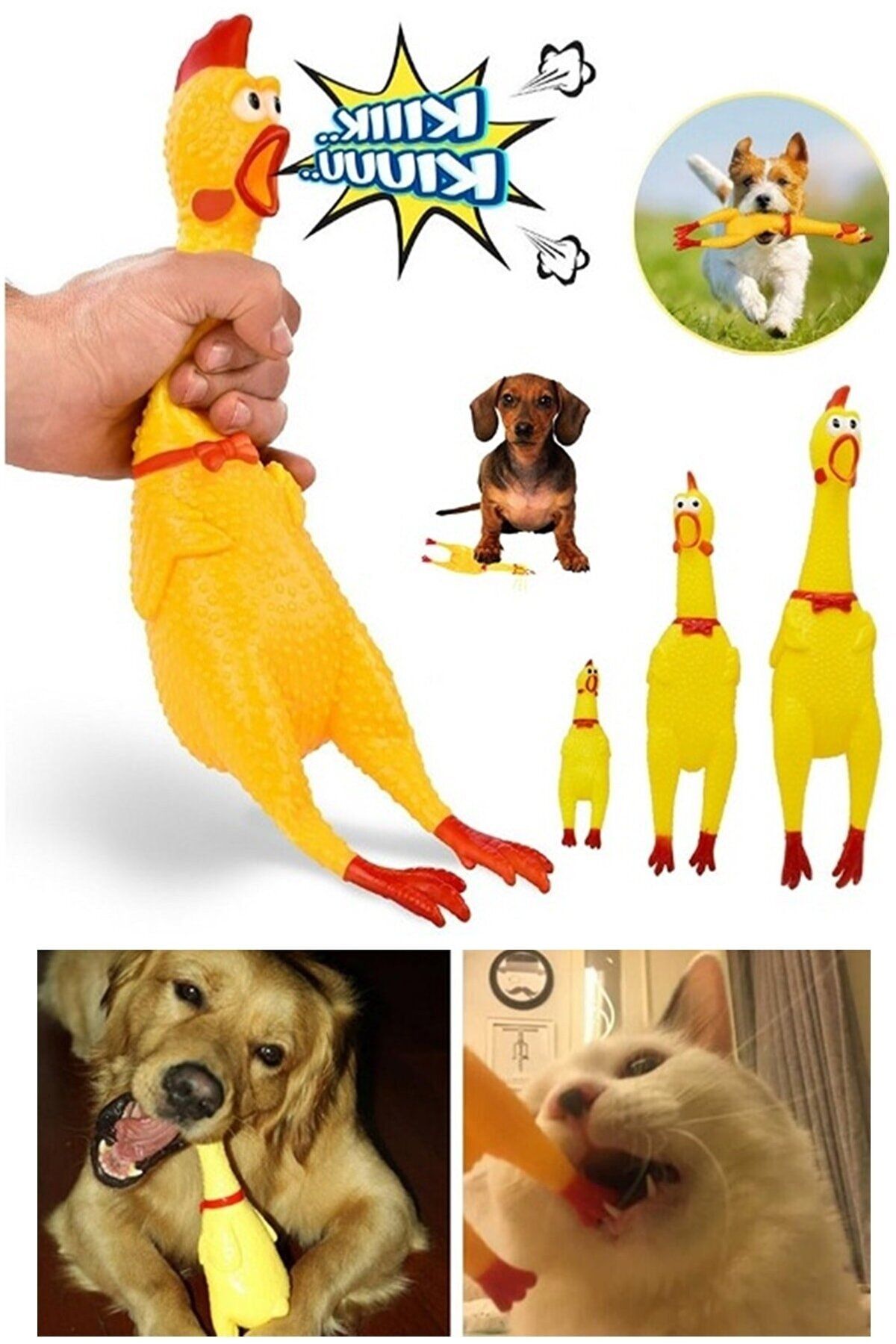 AyFi Home Ses Çıkaran Tavuk Kedi Köpek Oyuncağı 38 cm.
