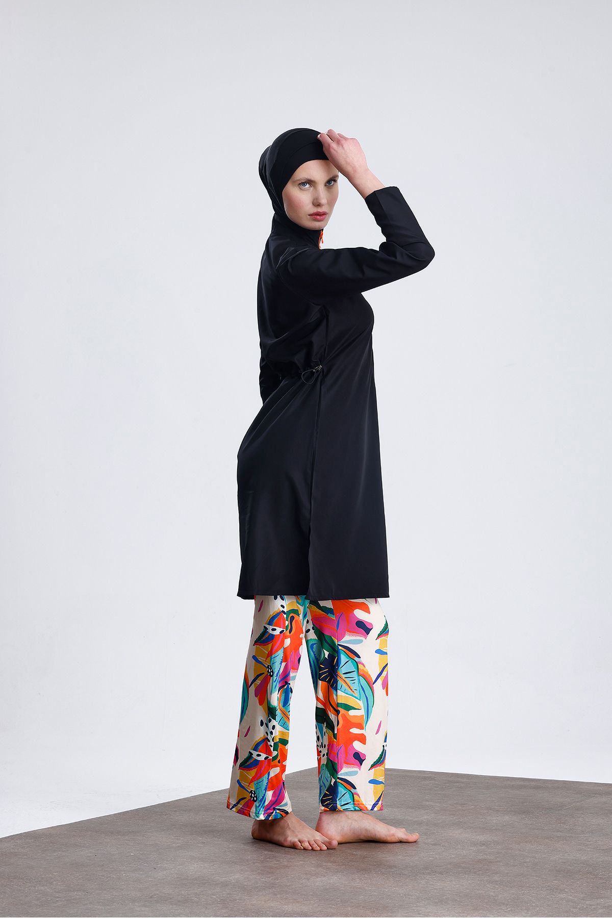 medipek-Zippered Girdle Water Trade Girdle Fabric Fabric Pattern Basic Water Repellent with Lycra Pants 4