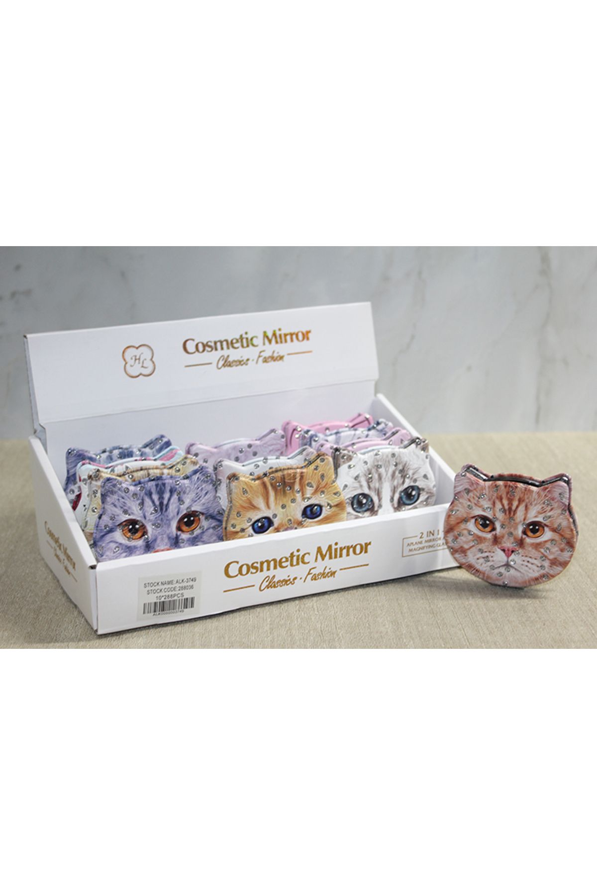 musellife Taşlı Kedi El Aynası