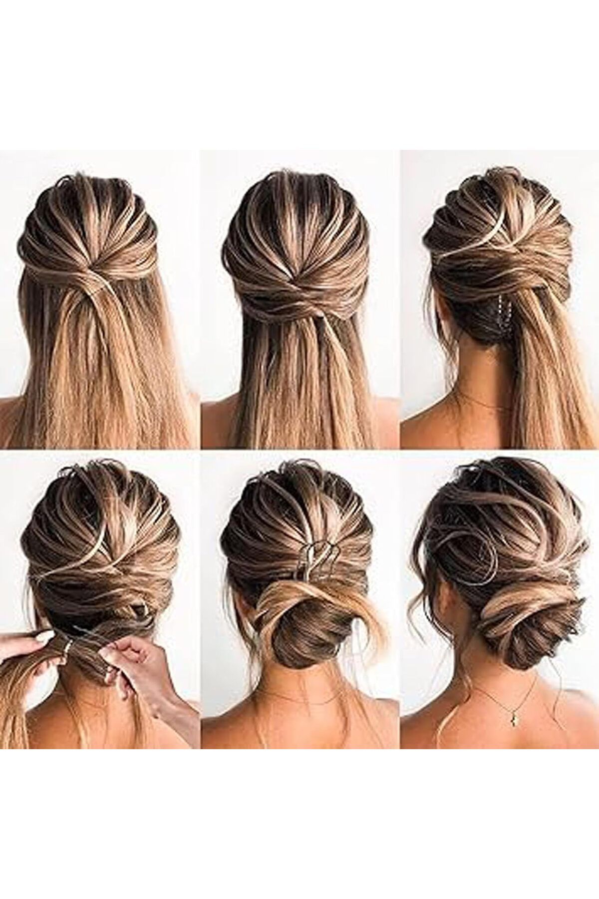 COOYA-8 Pieces Hair Side Combs ,with U-shaped Design and Wave-shaped Comb Teeth,for Women Buns Hair 6