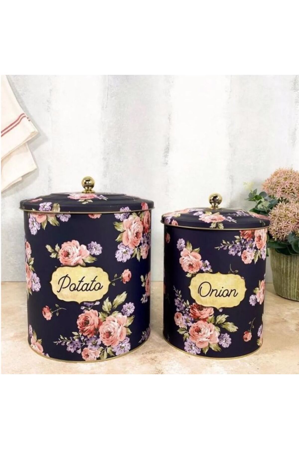 Mondecor BLUE ROSE PATATES SOĞAN KOVASI 2 Lİ 22X24 CM 18X22 CM
