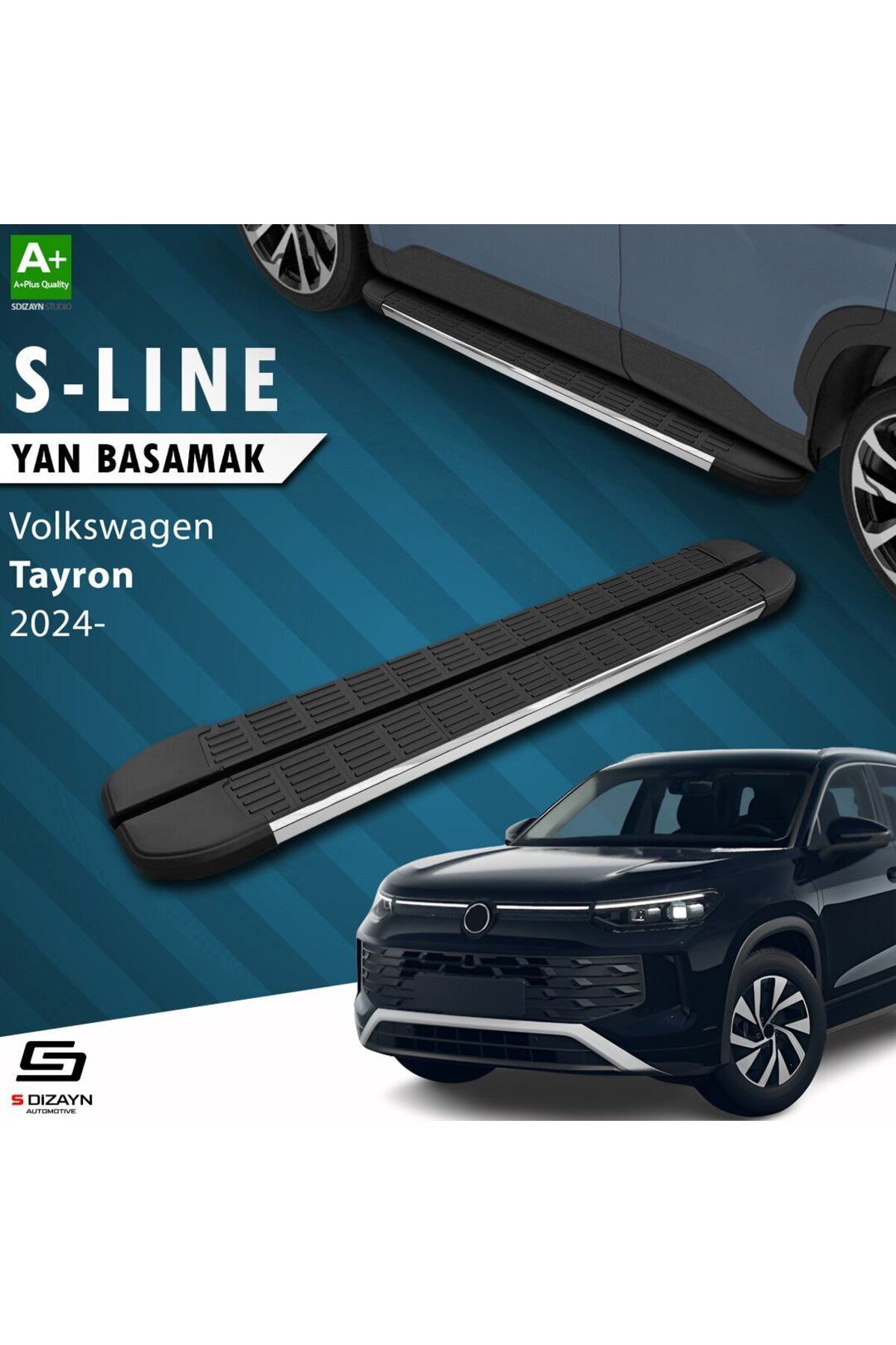 Drs Tuning S-Dizayn Volkswagen Tayron 2 S-Line Krom Yan Basamak 193 Cm 2024 Üzeri A+ Kalite