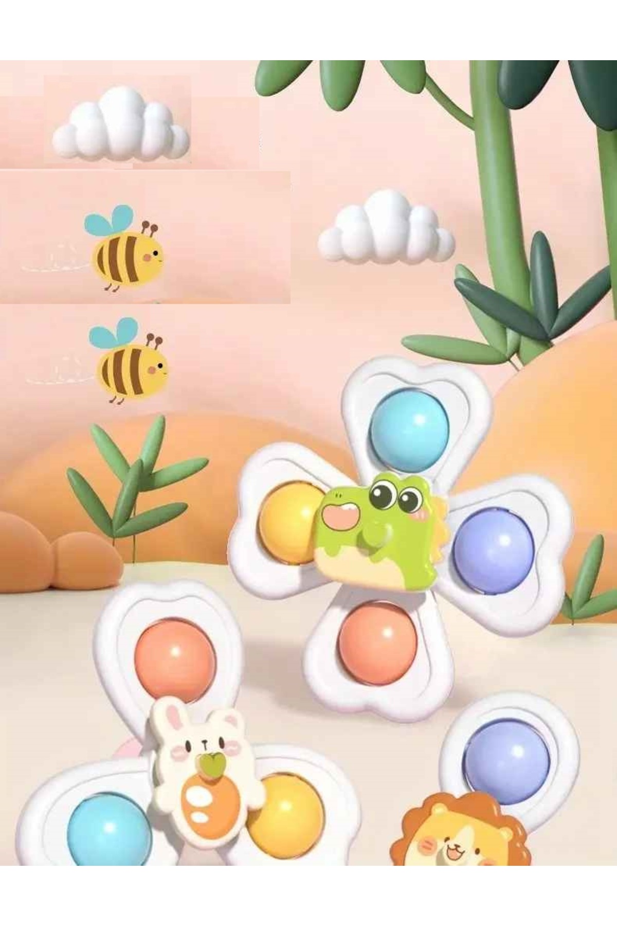 Schulzz 3 Vantuzlu Dönen Banyo Duyusal Oyuncak Set fotoğrafı 2 (önizleme)