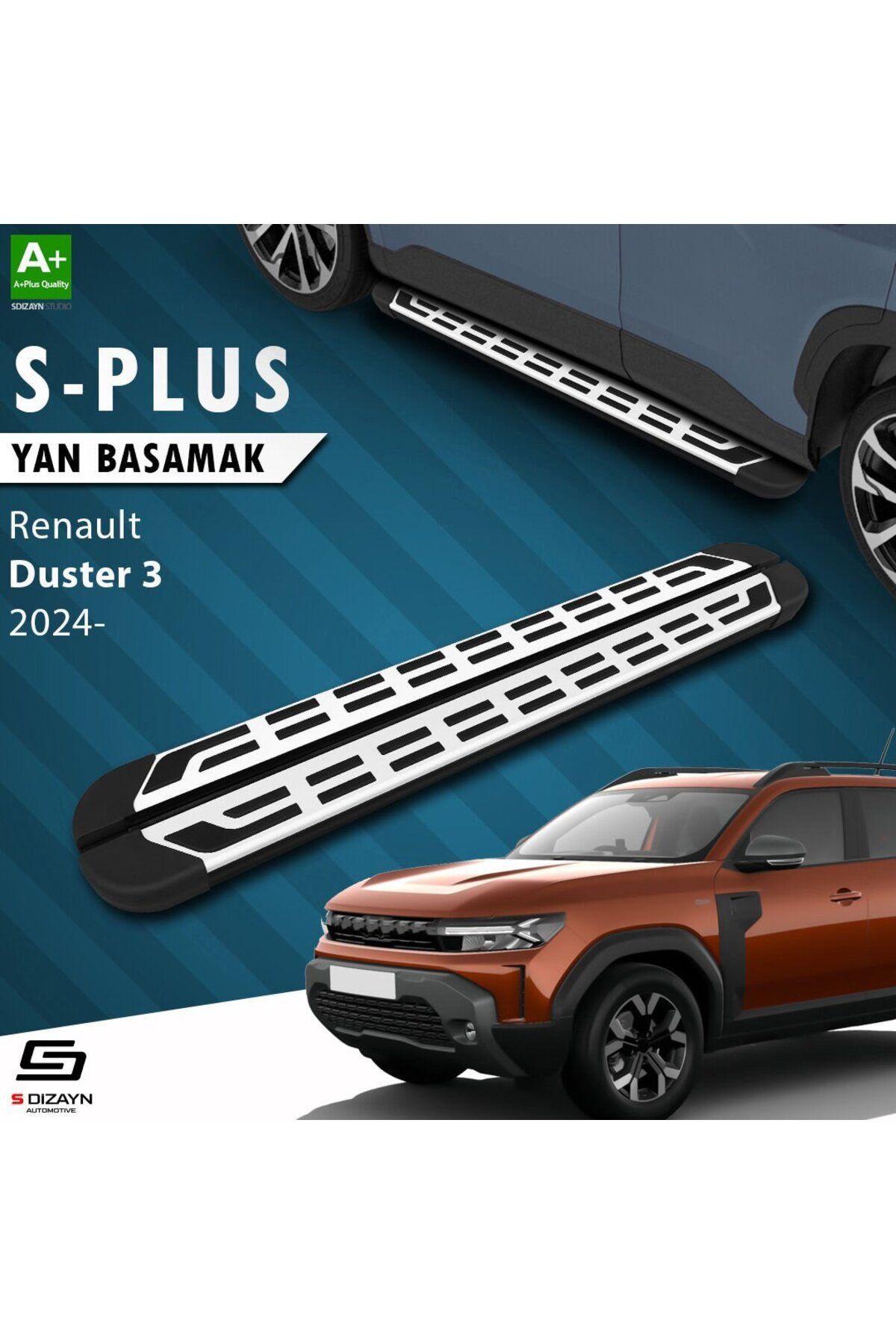 Drs Tuning S-Dizayn Renault Duster 3 S-Plus Gri Yan Basamak 183 Cm 2024 Üzeri A+ Kalite