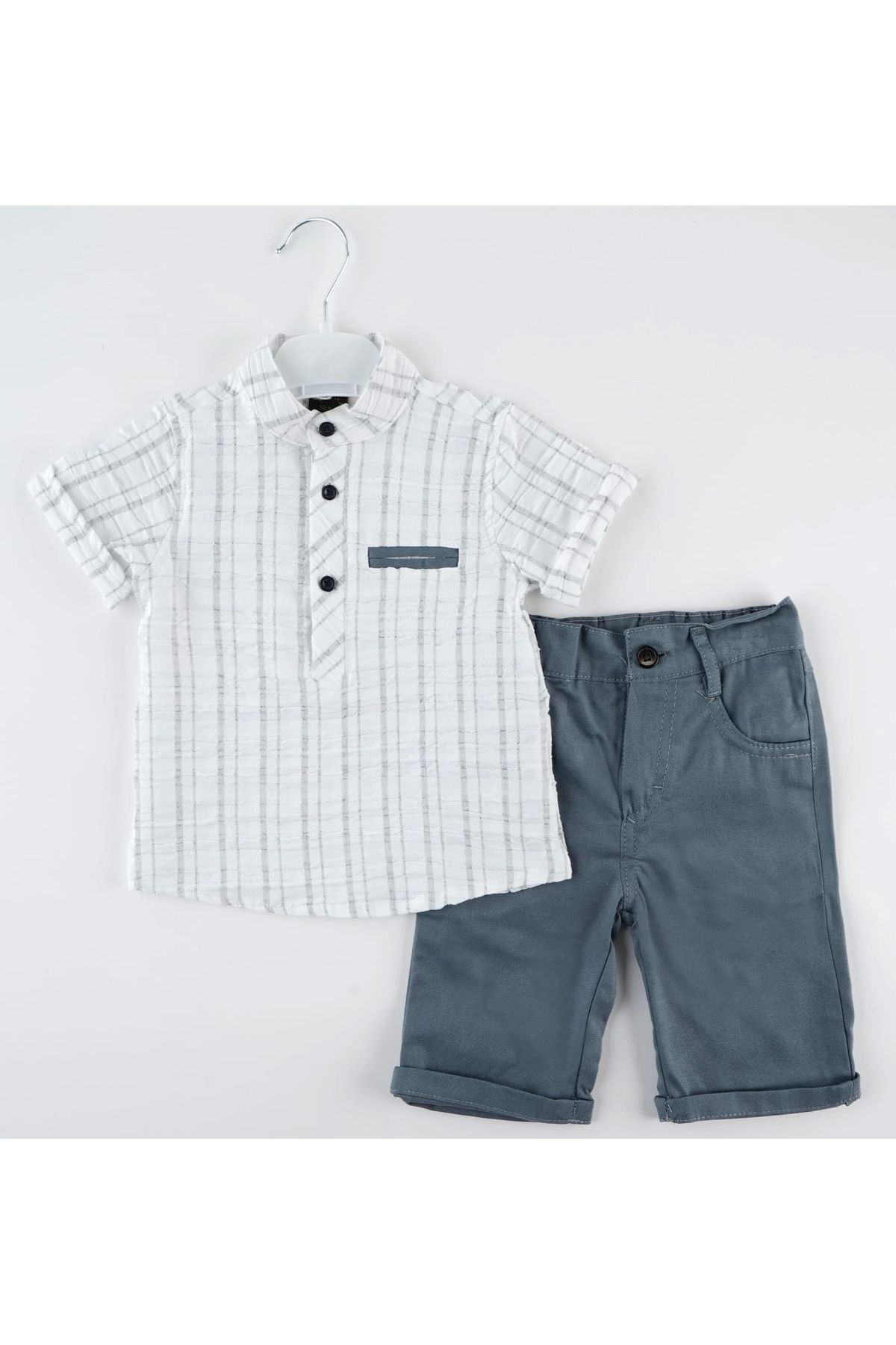 Mc Emirix Kids Wear HAKİM YAKA GOFRELİ GÖMLEK