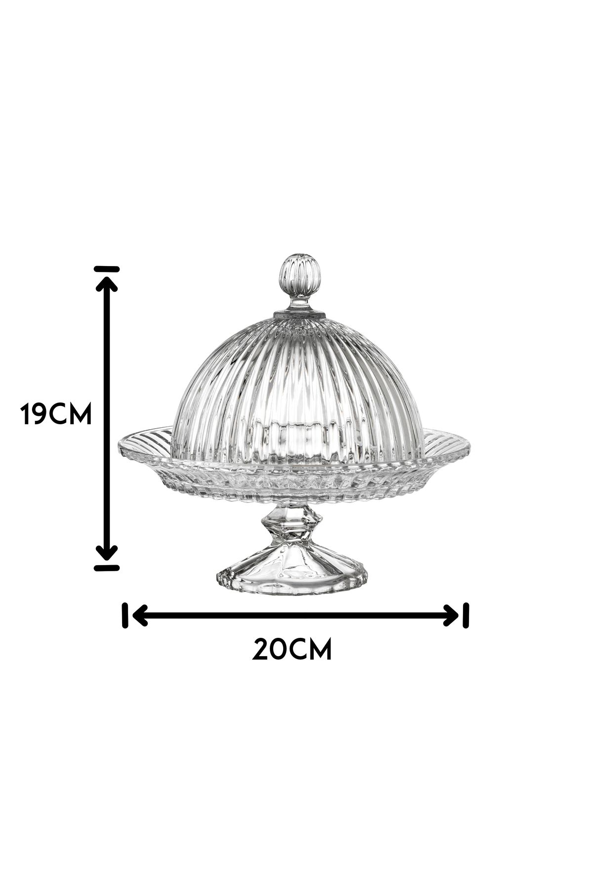 Elegant-Serving Plate With A Base And A Clear Glass Cover For Sweets Cupcakes And All Pastries Size 20*19 Cm 5
