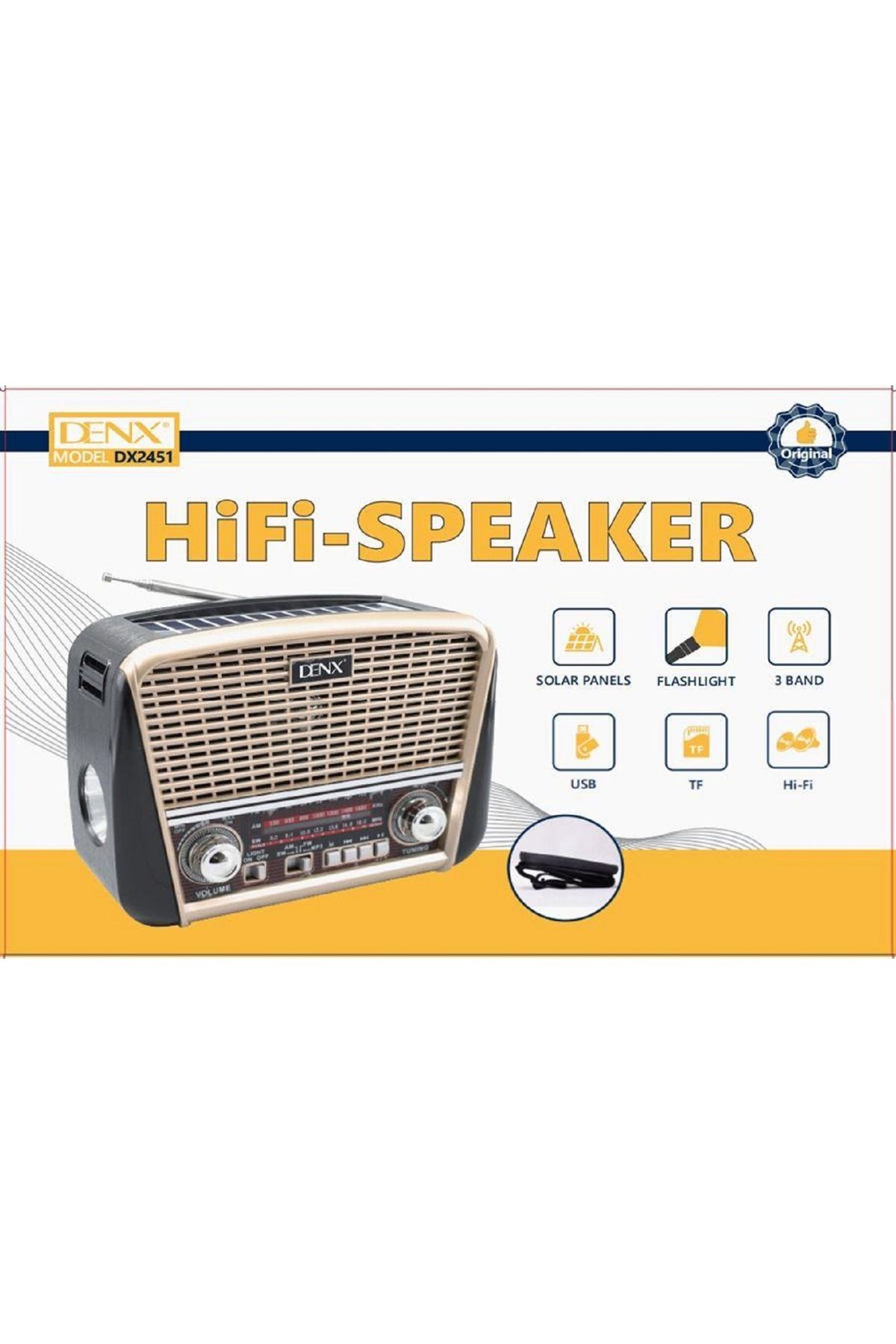 Denx-Dx2451 Rechargeable Radio, Solar/battery Operated Radio, Support Tf Card/usb Playing 4