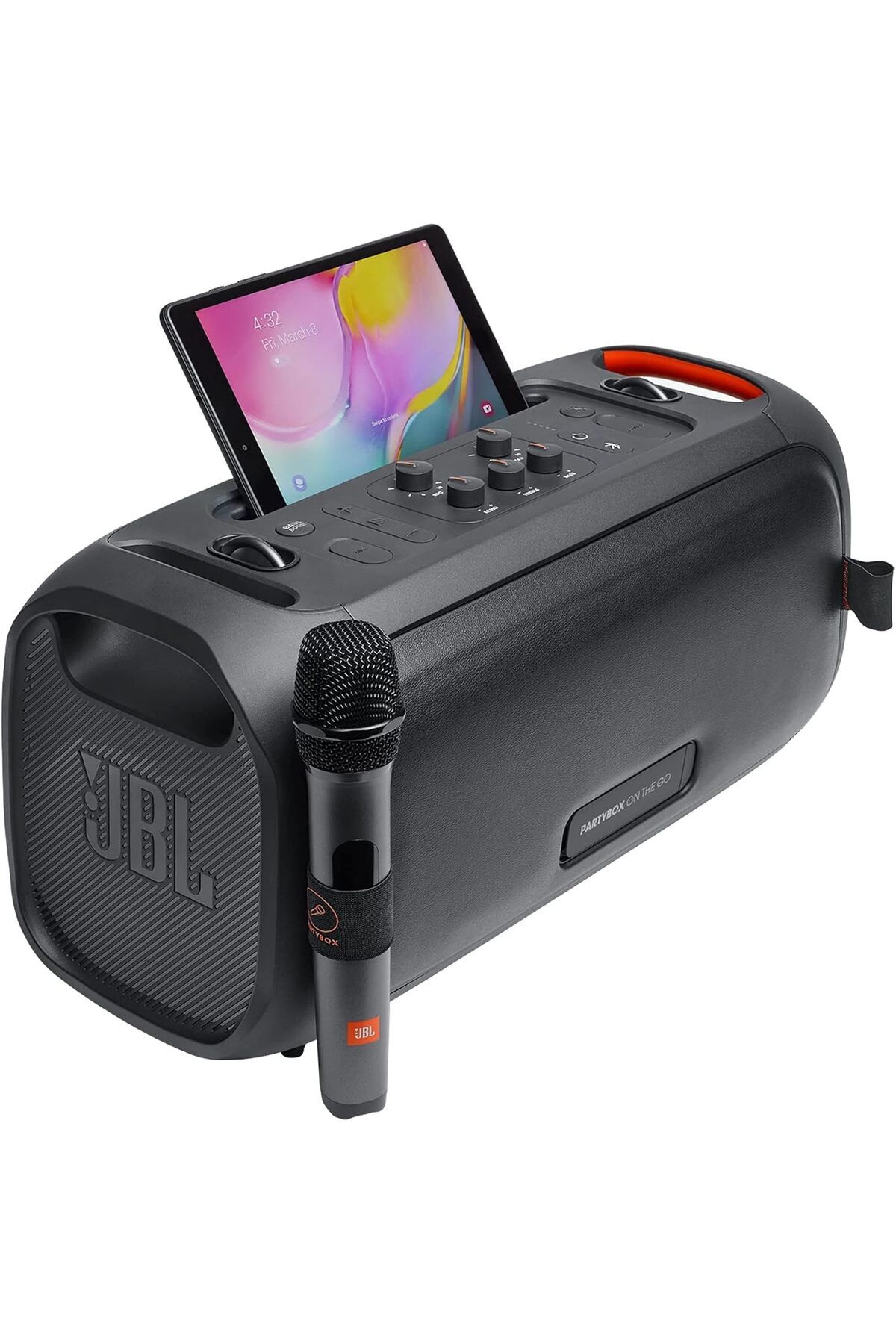 JBL-مكبر صوت حفلات محمول Partybox On-The-GO مزود بإضاءة مدمجة وميكروفون لاسلكي، 100 واط Booming JB 3