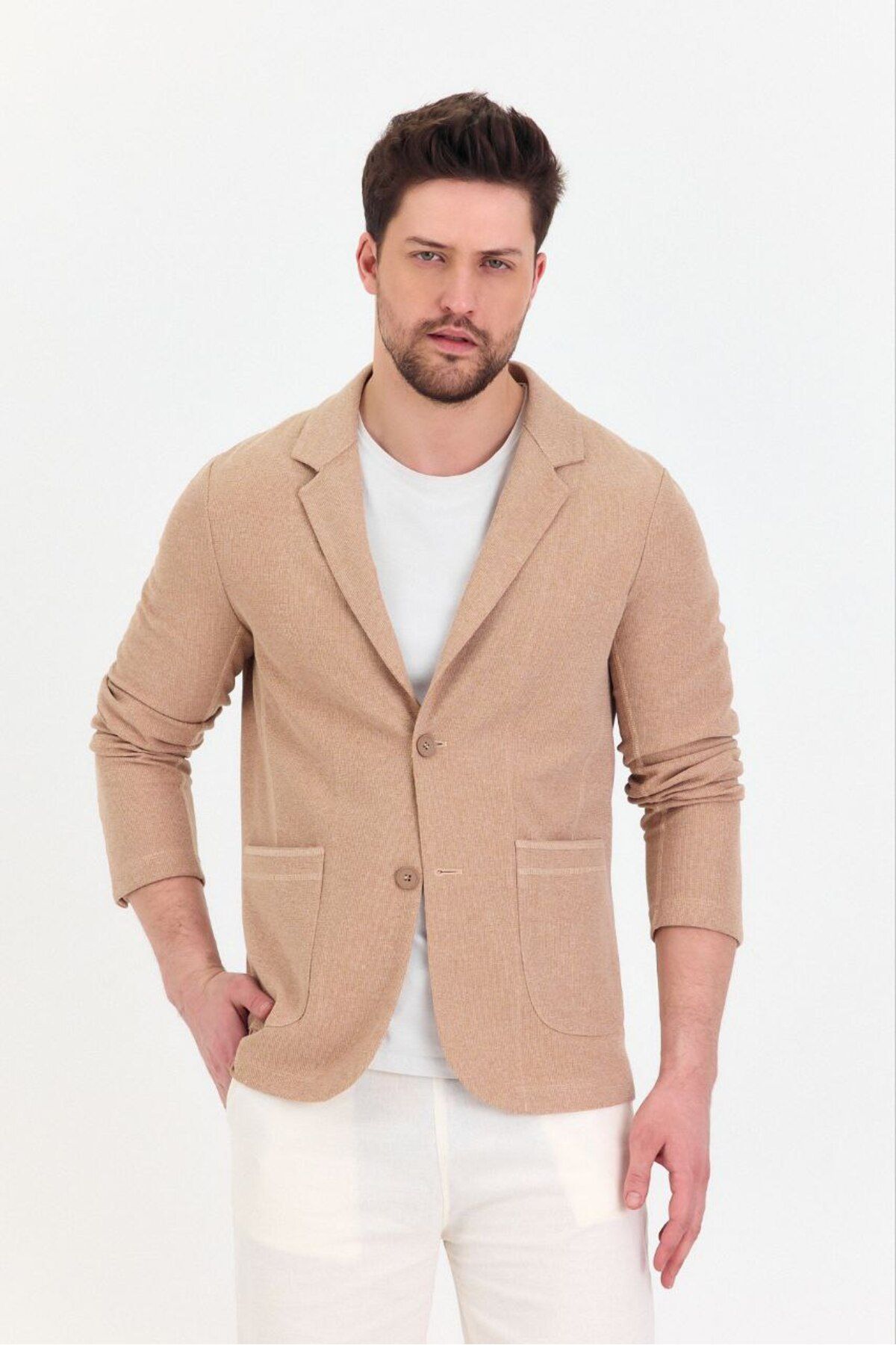 Savira-Slimfit Men's Sports Jacket Knitted Cotton Blended Fabric Full Stretching Fabric New Season 2