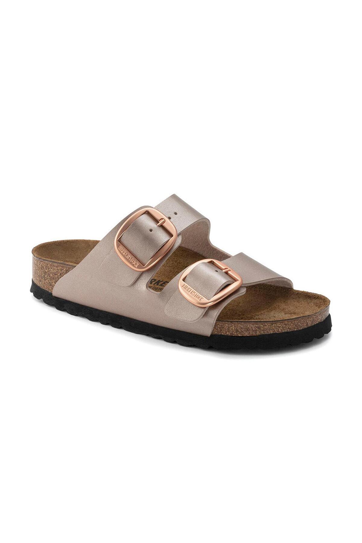 دمپایی زنانه مسی متالیک آریزونا مدل Big Buckle Bf بیرکن استاک دمپایی Birkenstock