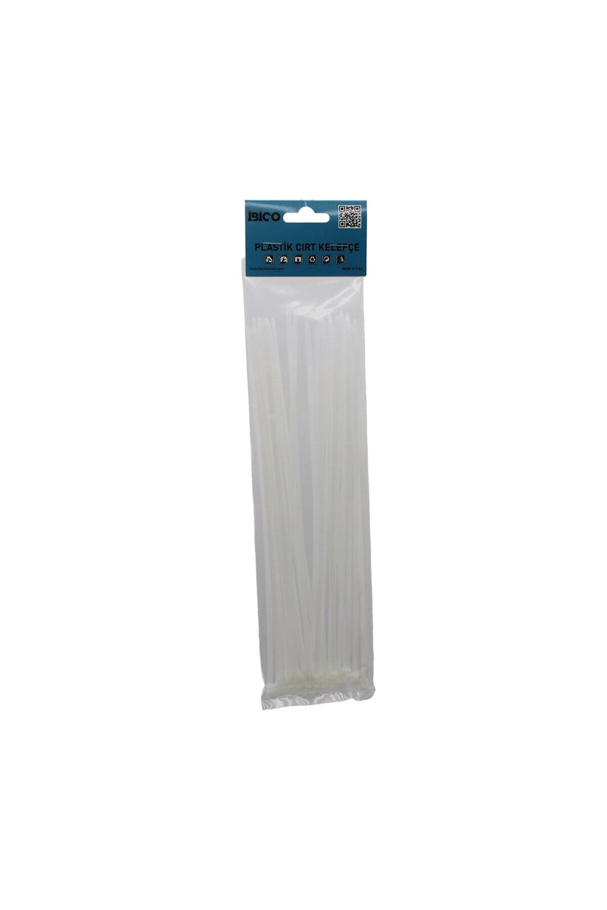 Mu Art Ahşap 25pcs Beyaz 3.6x250mm Plastik Cirt Kelepçe (5175)