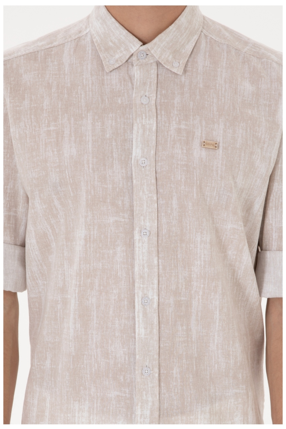U.s polo assn düğmeli yaka regular fit erkek gömlek — بژ 19875378754(özse giyim) — تصویر 4 از 4