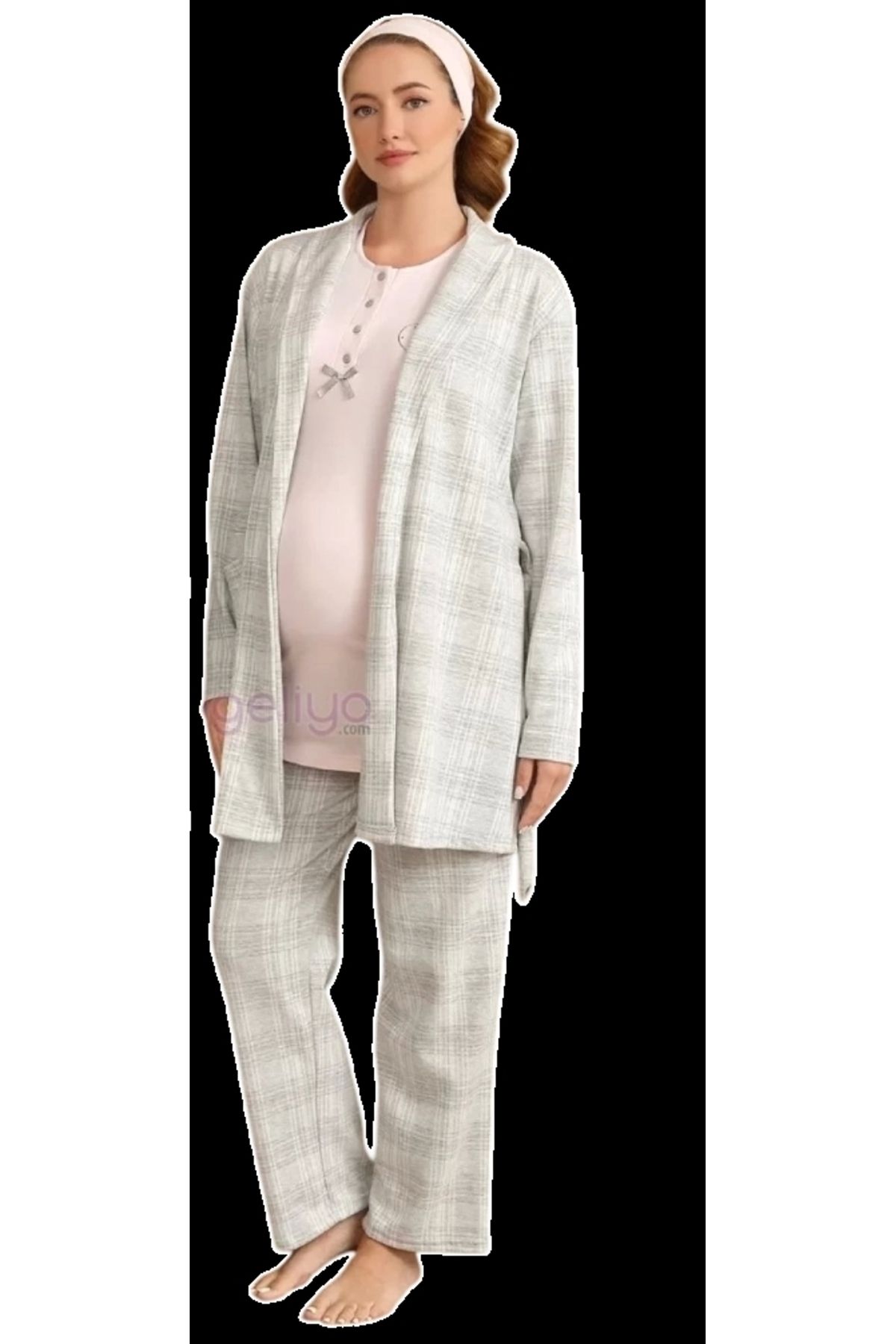 Beruflic Ba-Ha 4425 Lohusa Kışlık 3'lü Pijama Takımı