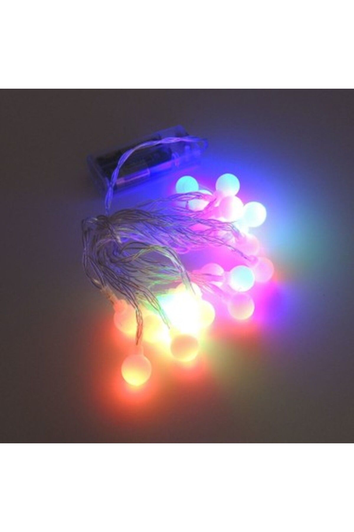 BirdoluSepet 3m 20 Led Beyaz Top RGB ışık Pilli 2 Kademeli