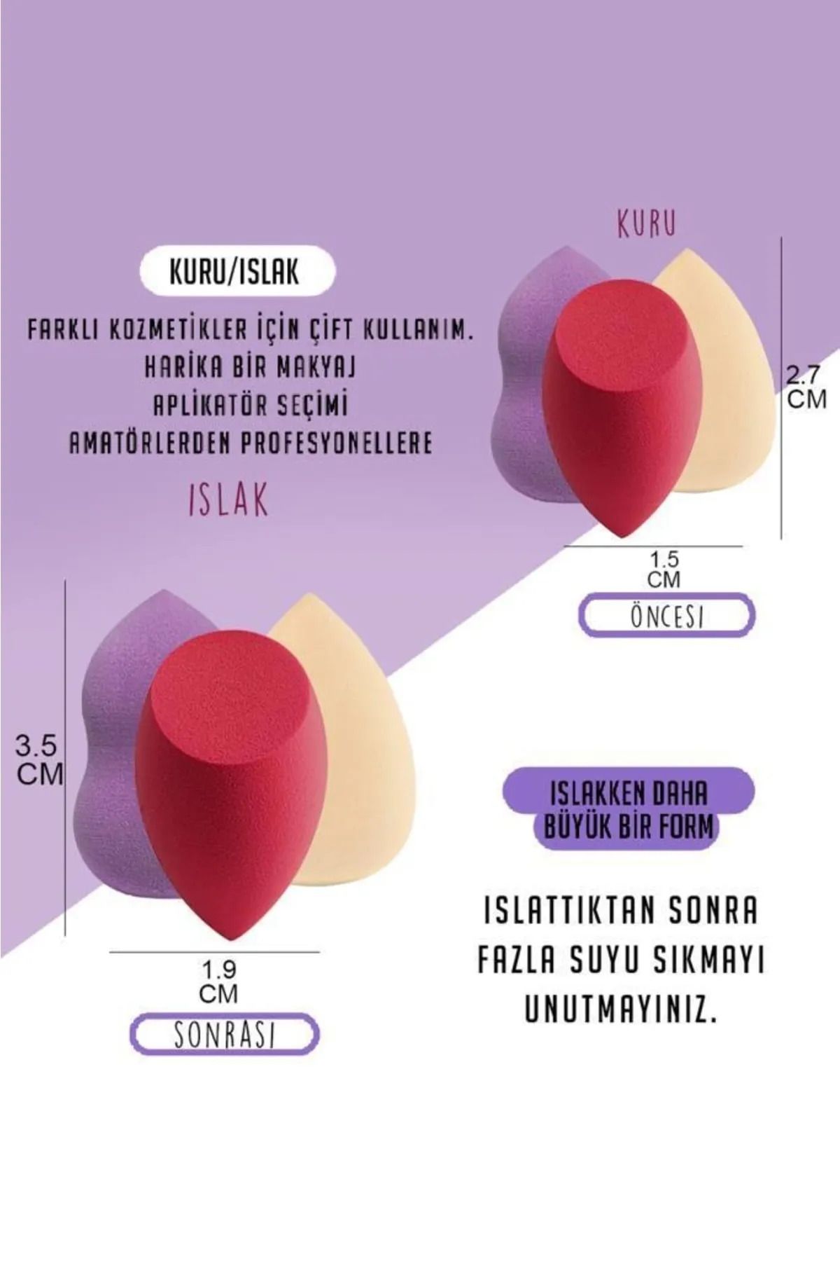 gcaksesuar Armut Sünger Seti 4 Adet