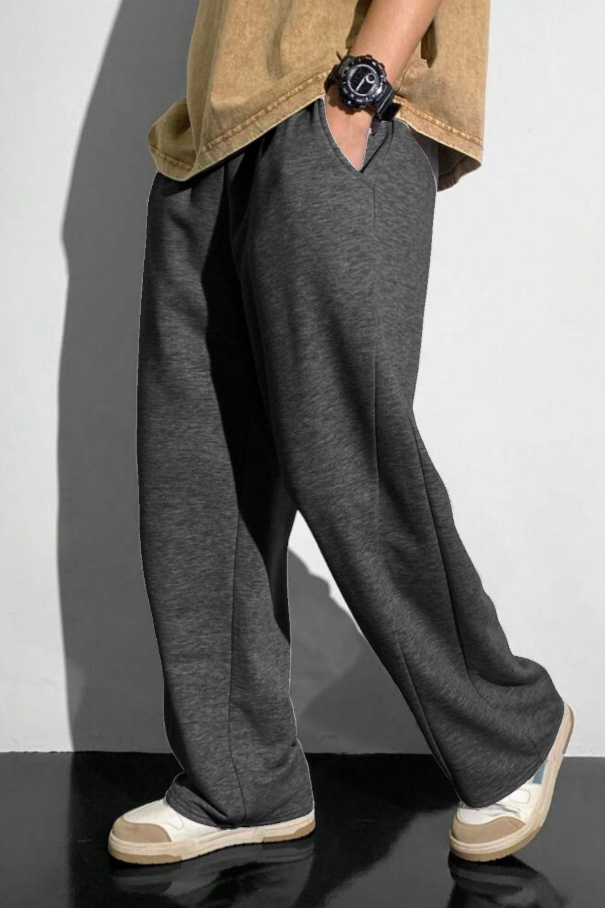 BSBSPOR Pantaloni De Trening Largi Ajustabili - Negru/gri/antracit Unisex - S