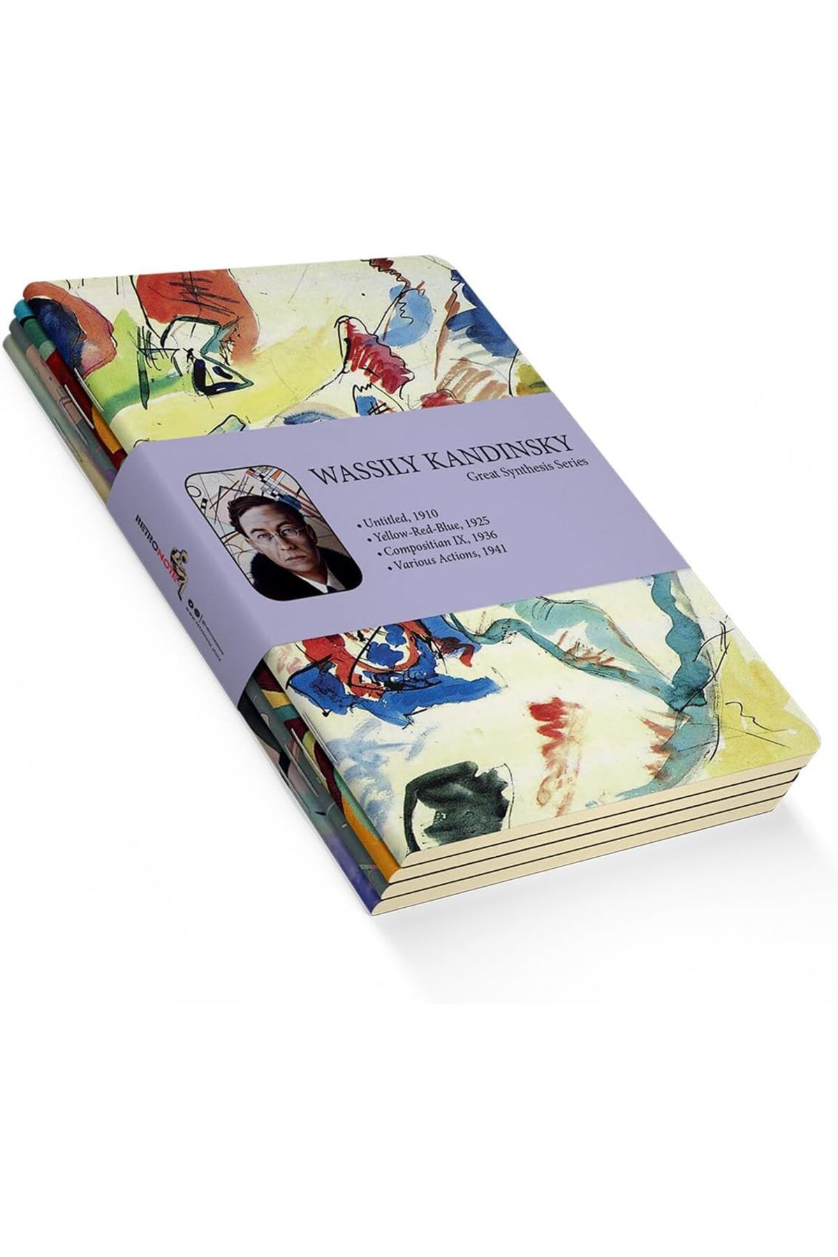 ÇAĞUR çağur Great Synthesis Series - A6, Wassily Kandinsky 4'lü Defter Seti I, Çizgisiz, Toplam 192 Sa