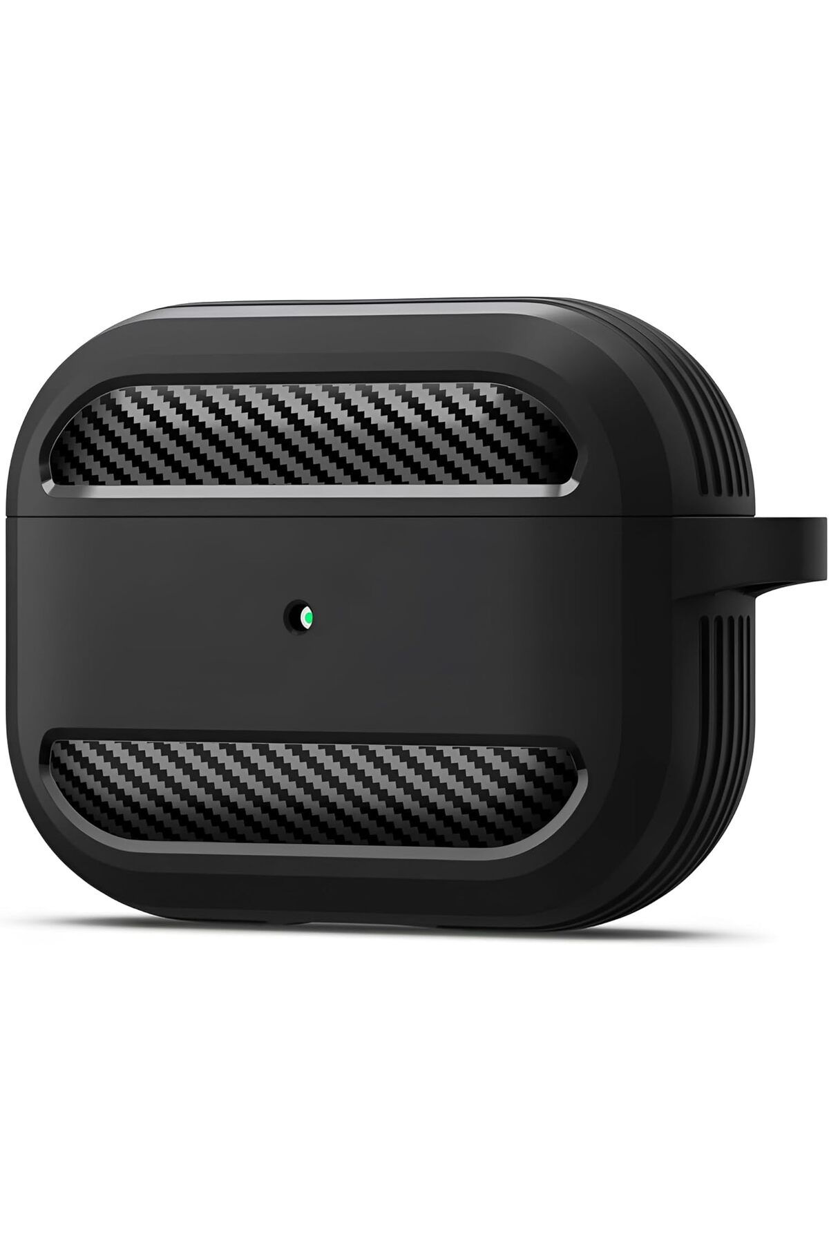 ÇAĞUR Airpods Pro 1.Nesil İçin Fiber Karbon Görünümlü Airpods Pro 1 Silikon Kılıf (Siyah)