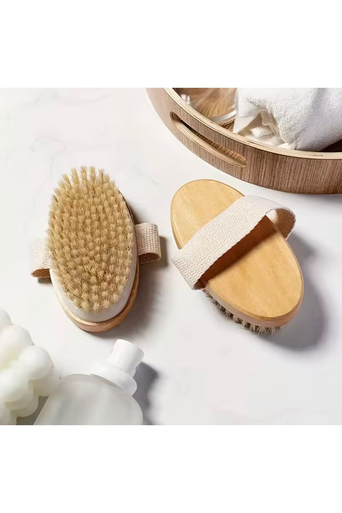 BGA Banyoduş Doğal Kıl Vücut SPA Fırçası Organik Doğal At Kılı Banyo Fırçası